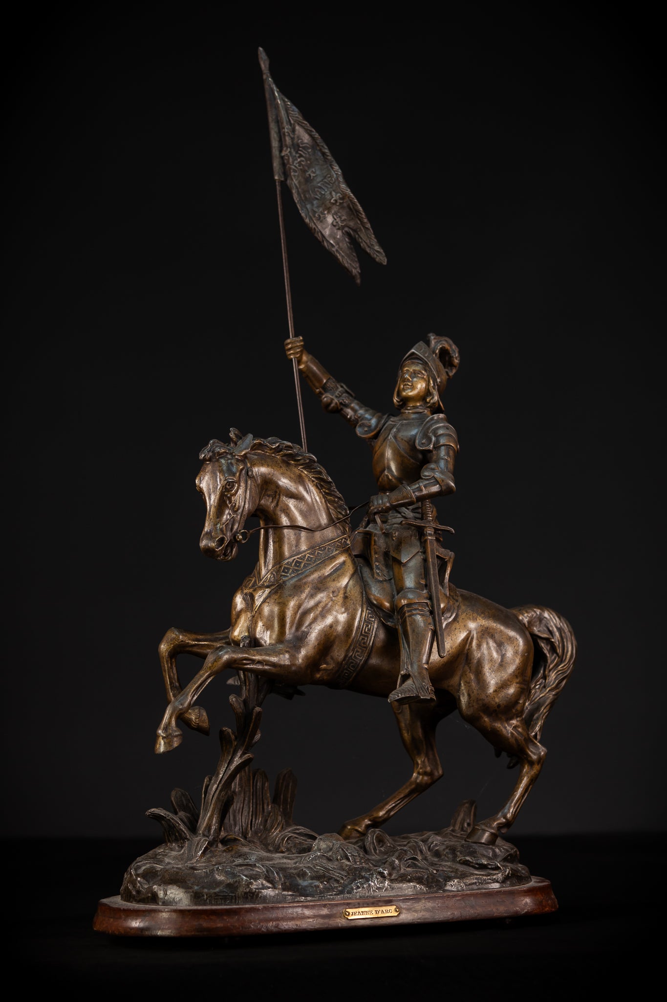 St Joan of Arc Bronzed Metal Statue | 30.3" /