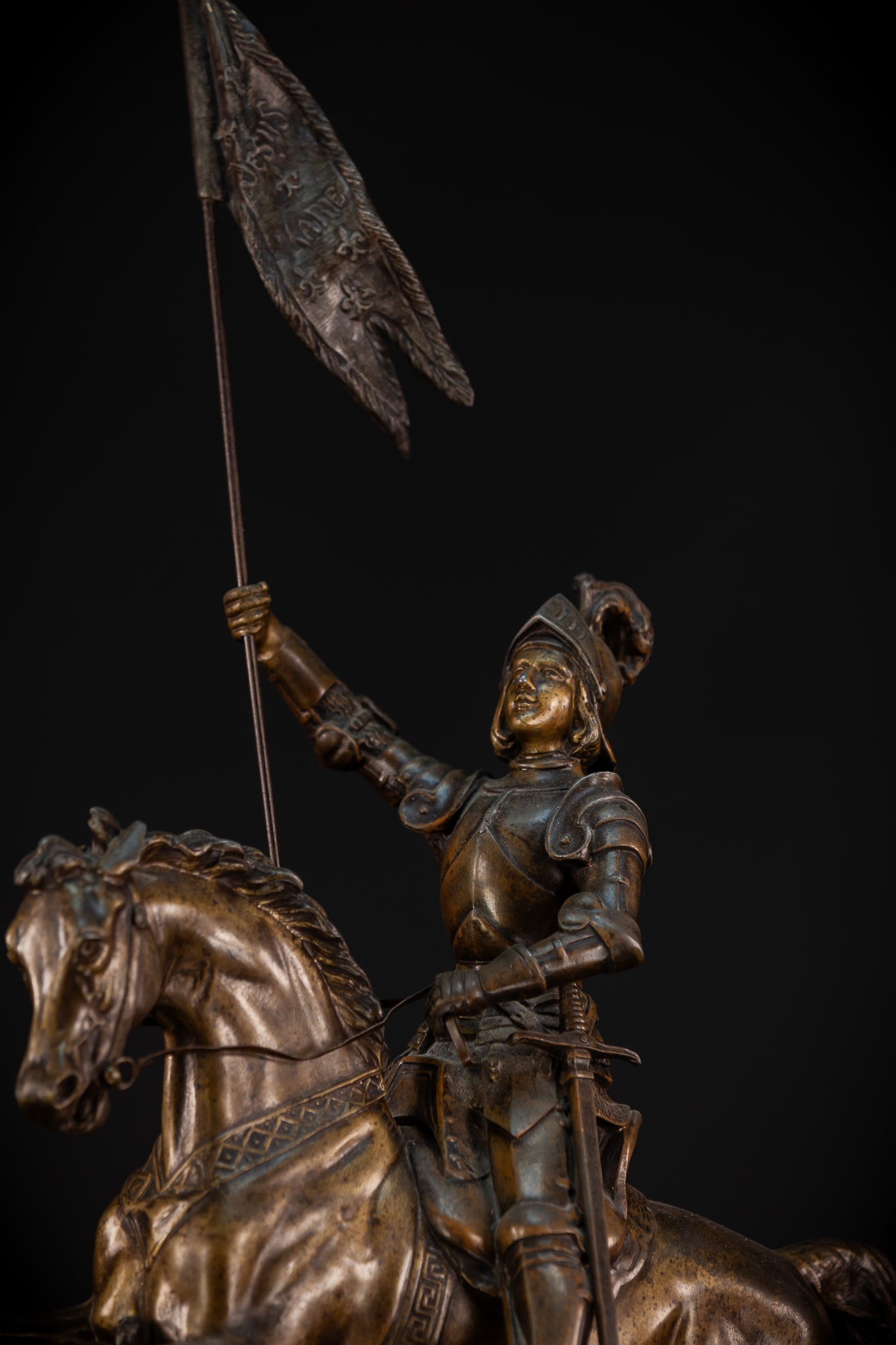 St Joan of Arc Bronzed Metal Statue | 30.3" /