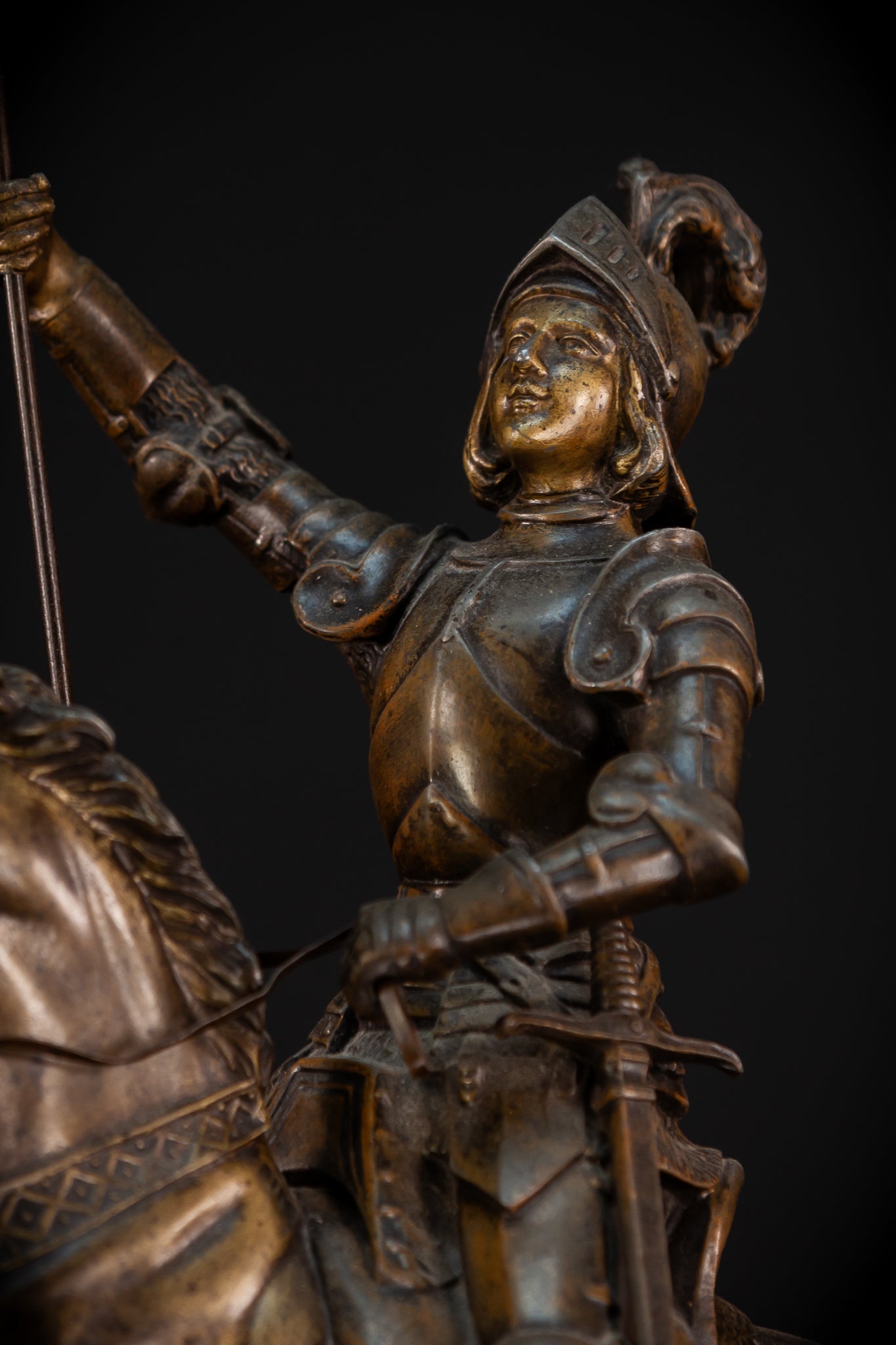 St Joan of Arc Bronzed Metal Statue | 30.3" /