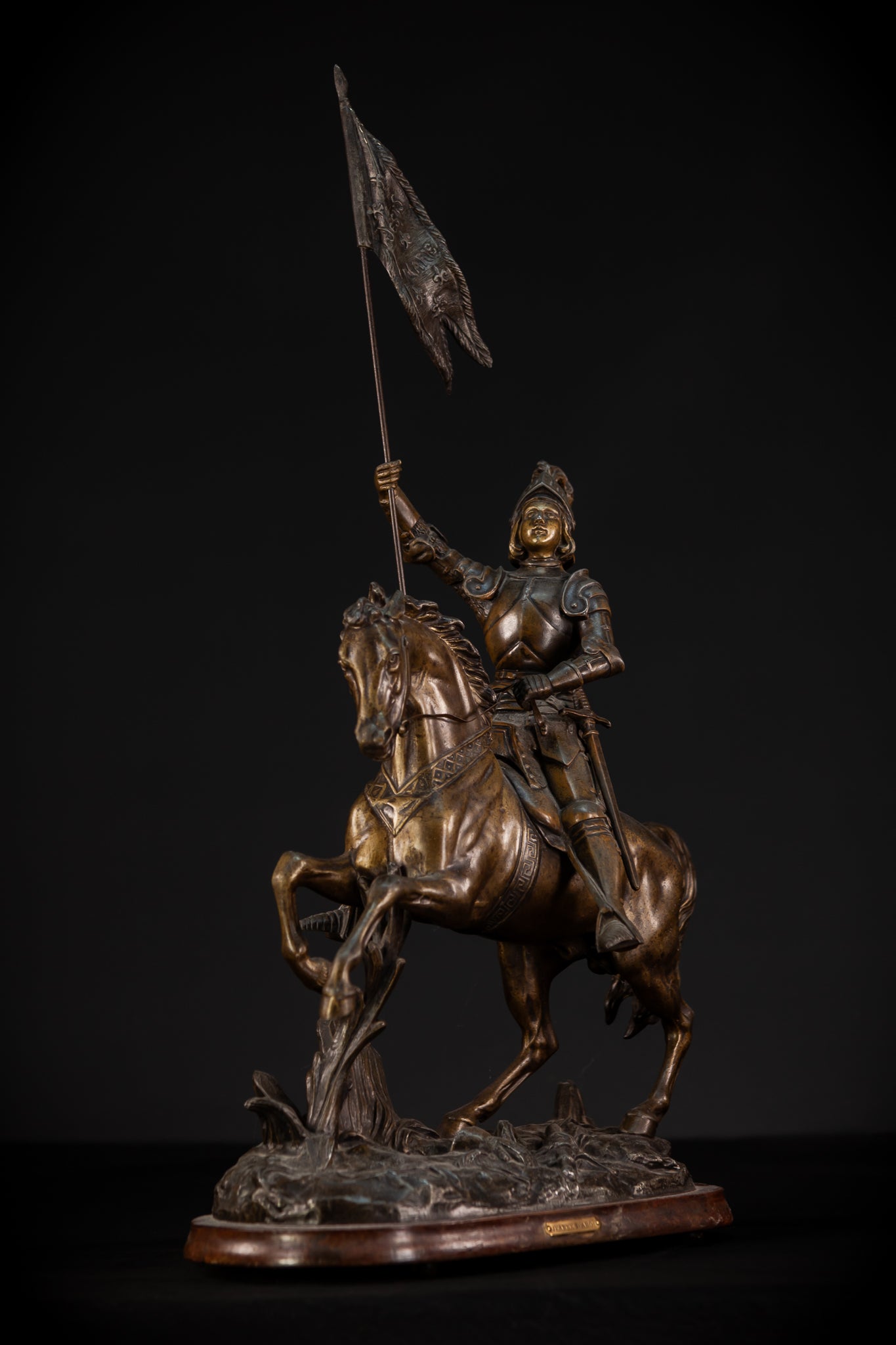 St Joan of Arc Bronzed Metal Statue | 30.3" /