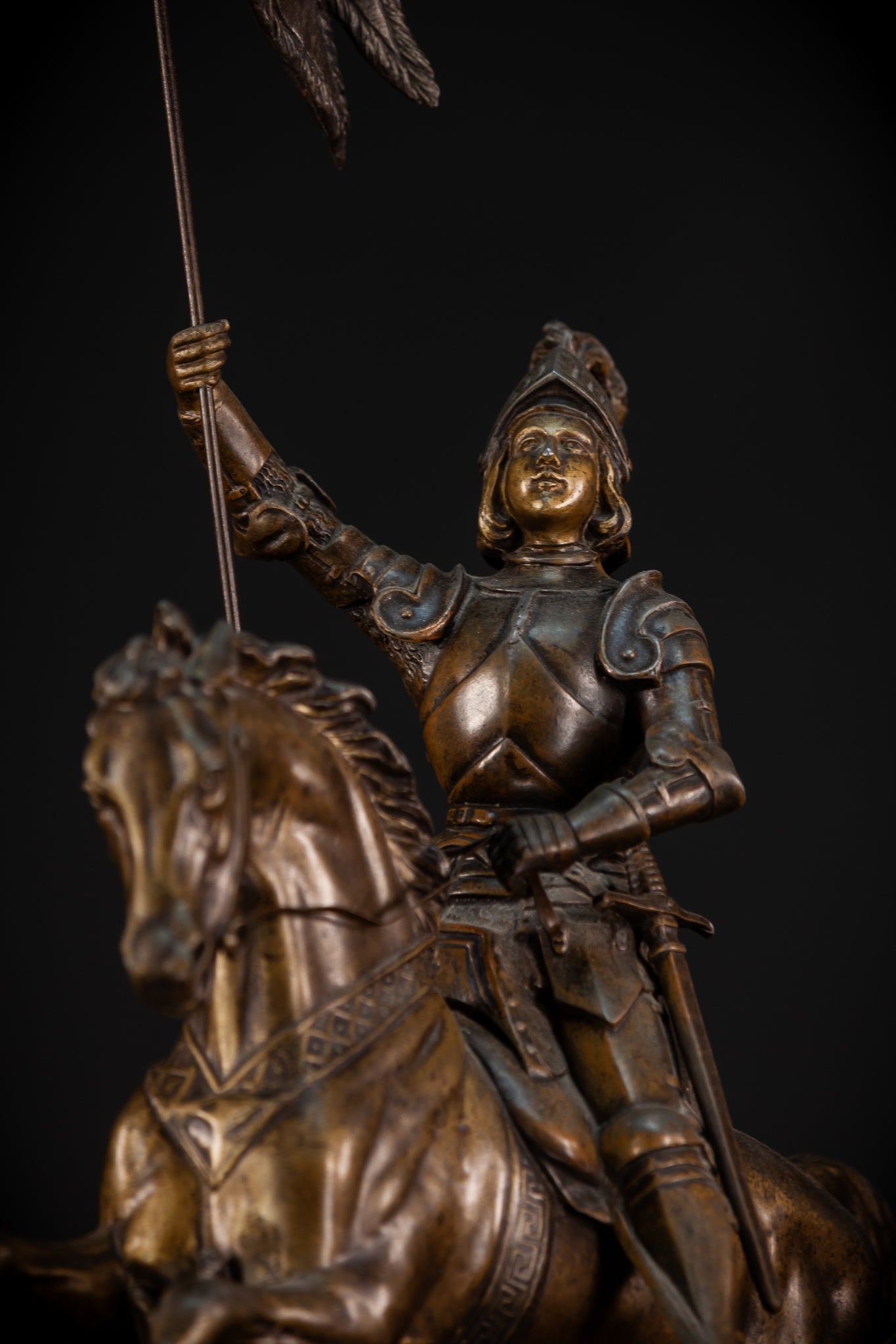 St Joan of Arc Bronzed Metal Statue | 30.3" /