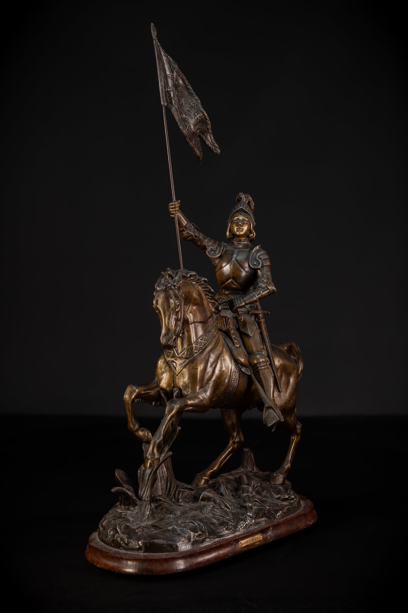 St Joan of Arc Bronzed Metal Statue | 30.3" /