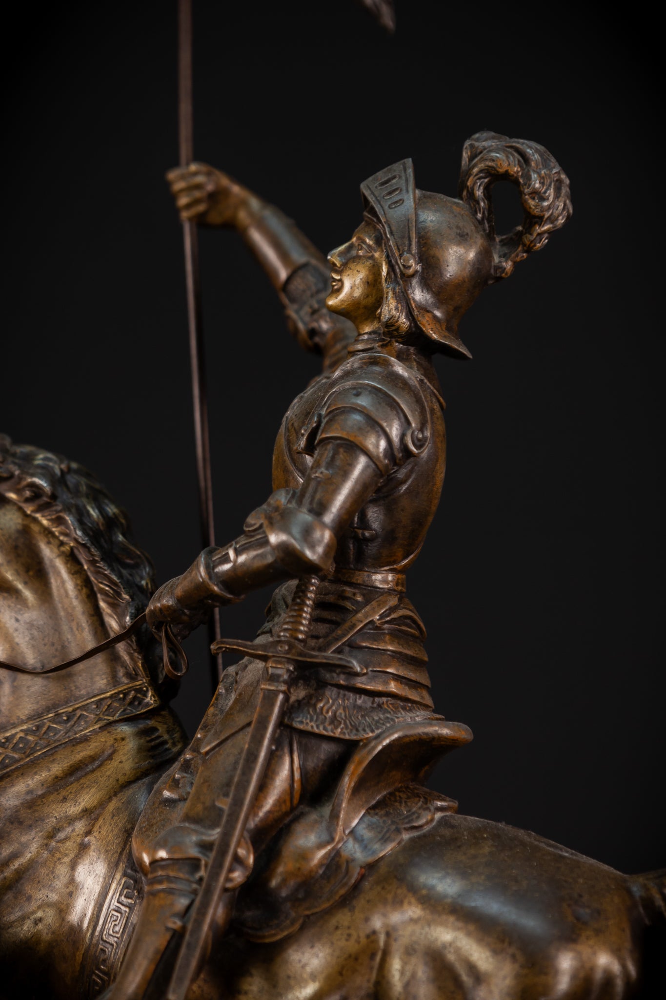 St Joan of Arc Bronzed Metal Statue | 30.3" /