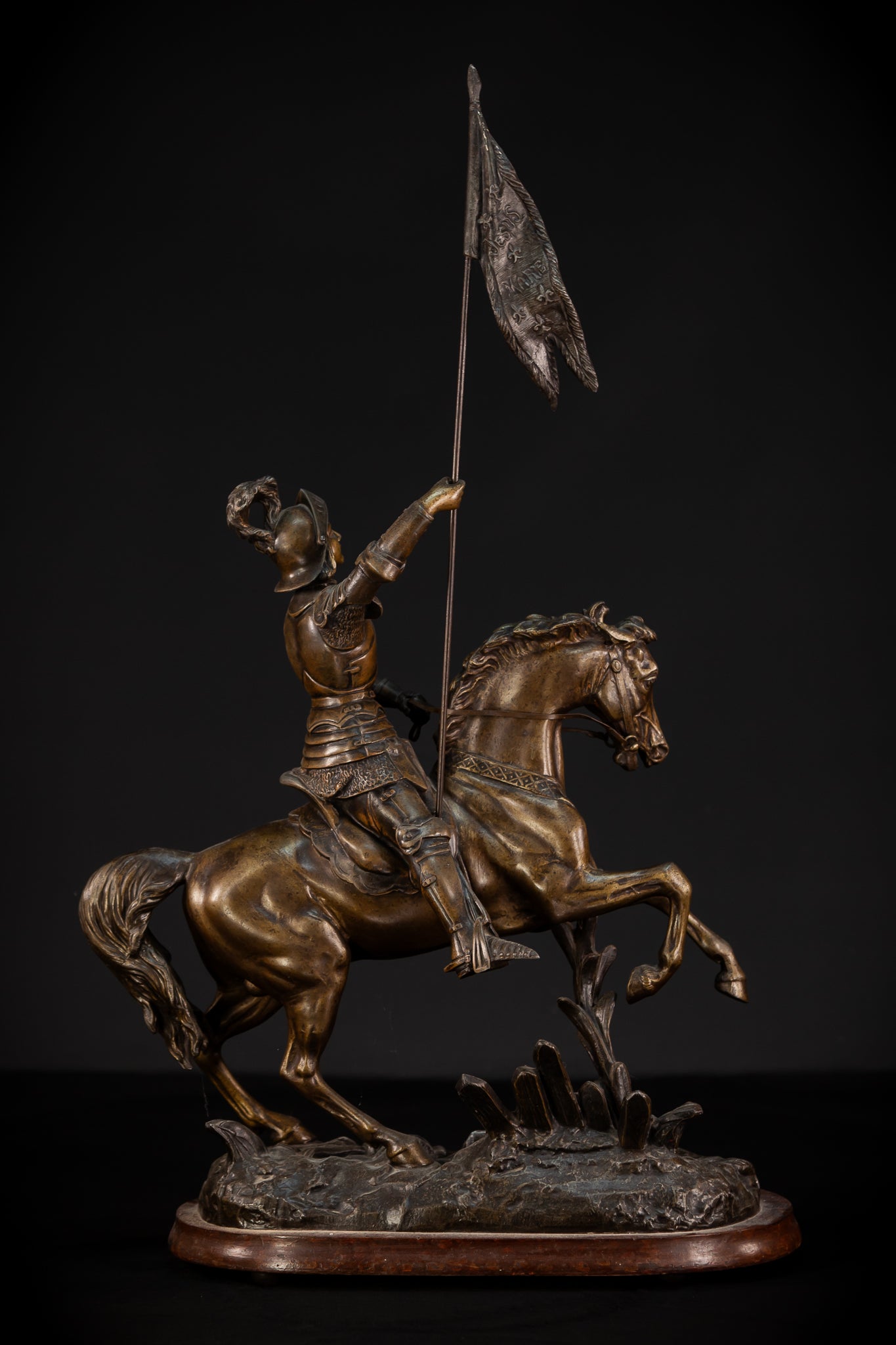 St Joan of Arc Bronzed Metal Statue | 30.3" /