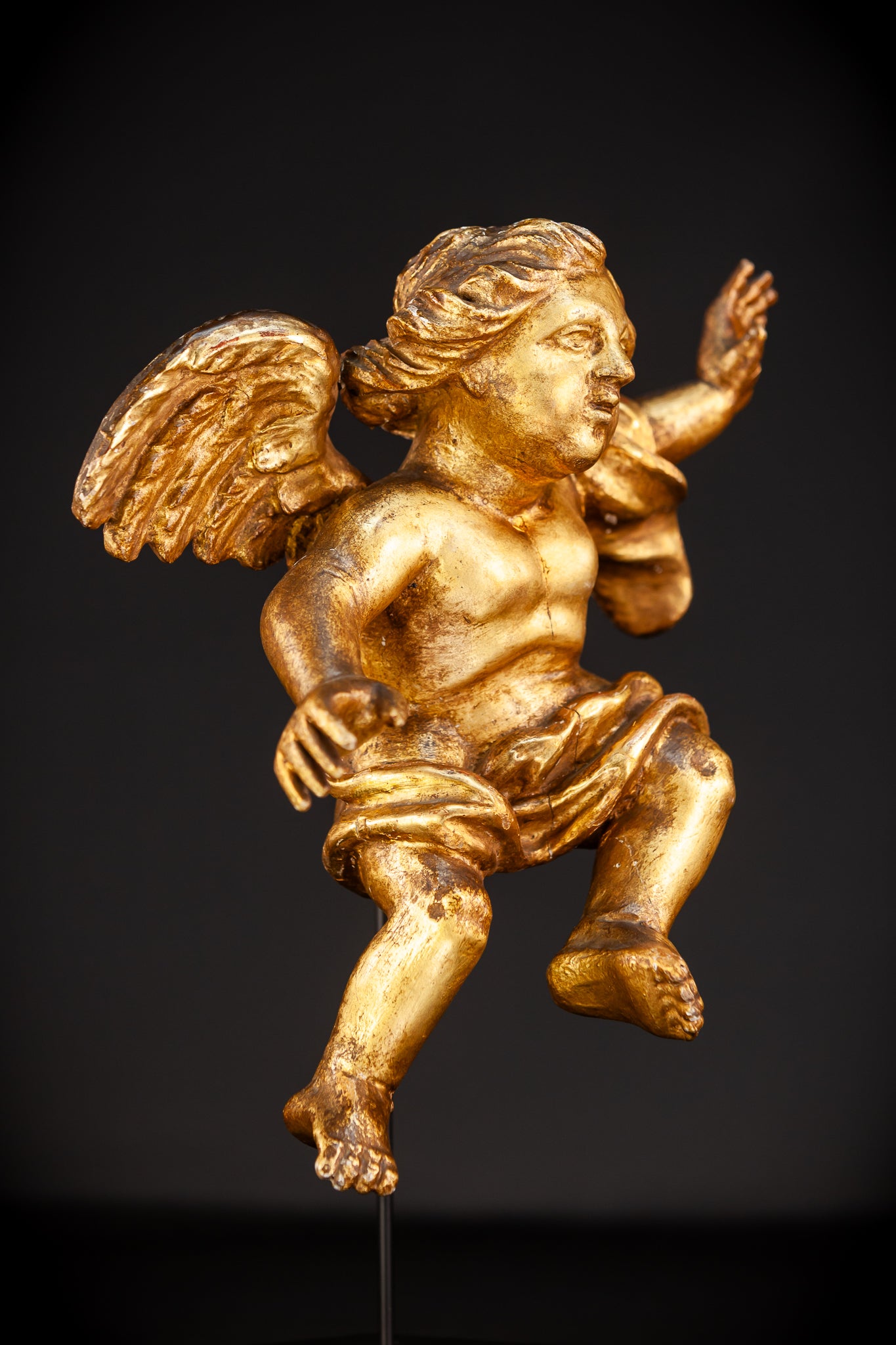 Angel Wooden Sculpture | 1800s Antique | 14.6" / 30.5 cm