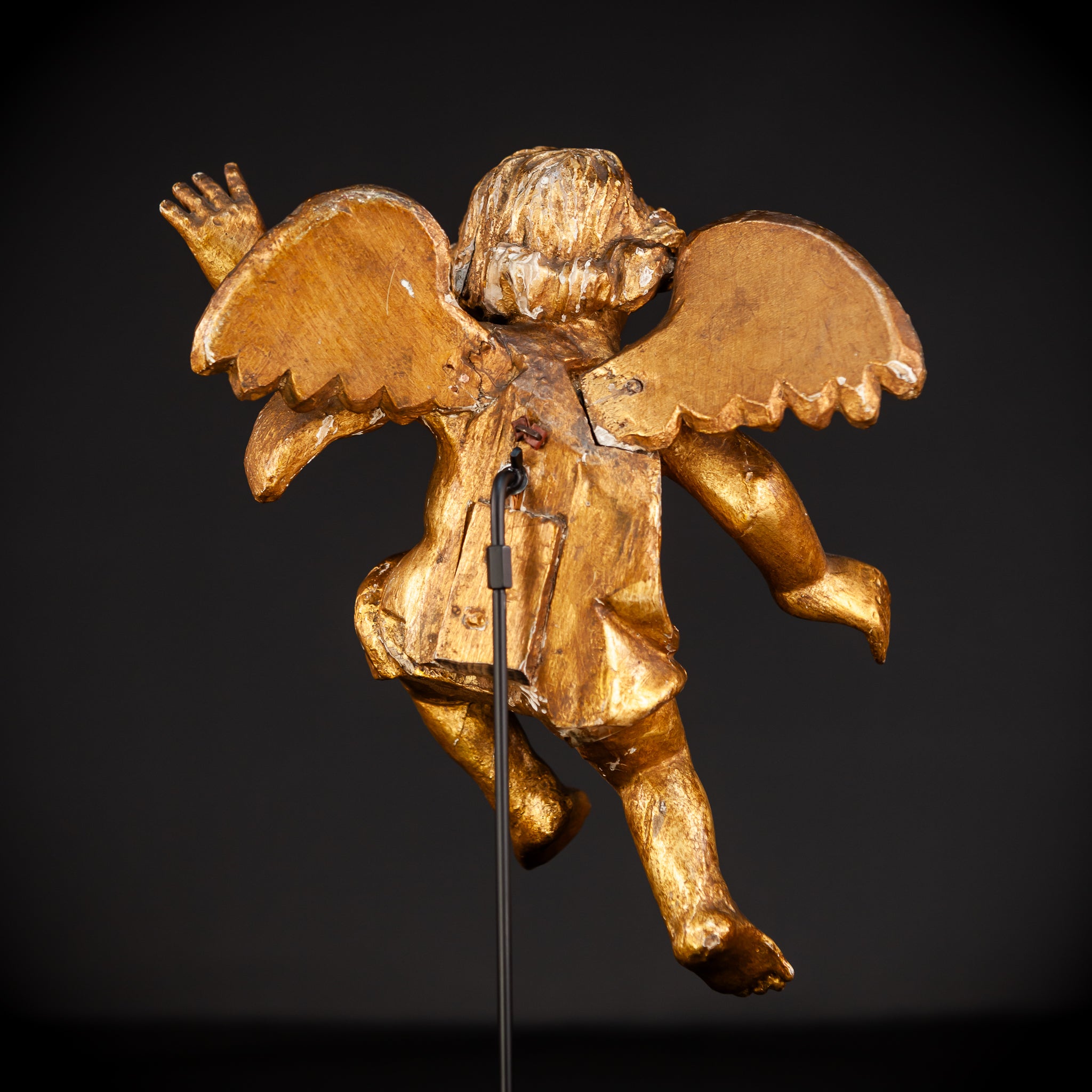 Angel Wooden Sculpture | 1800s Antique | 14.6" / 30.5 cm