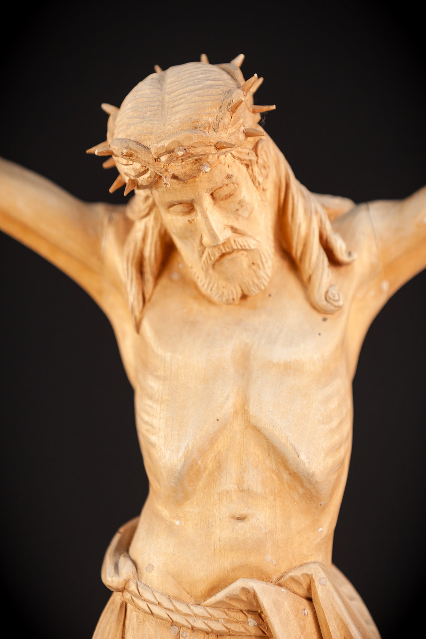 Corpus Christi Wooden Sculpture | Early 1900s Antique | 14.2" / 36 cm