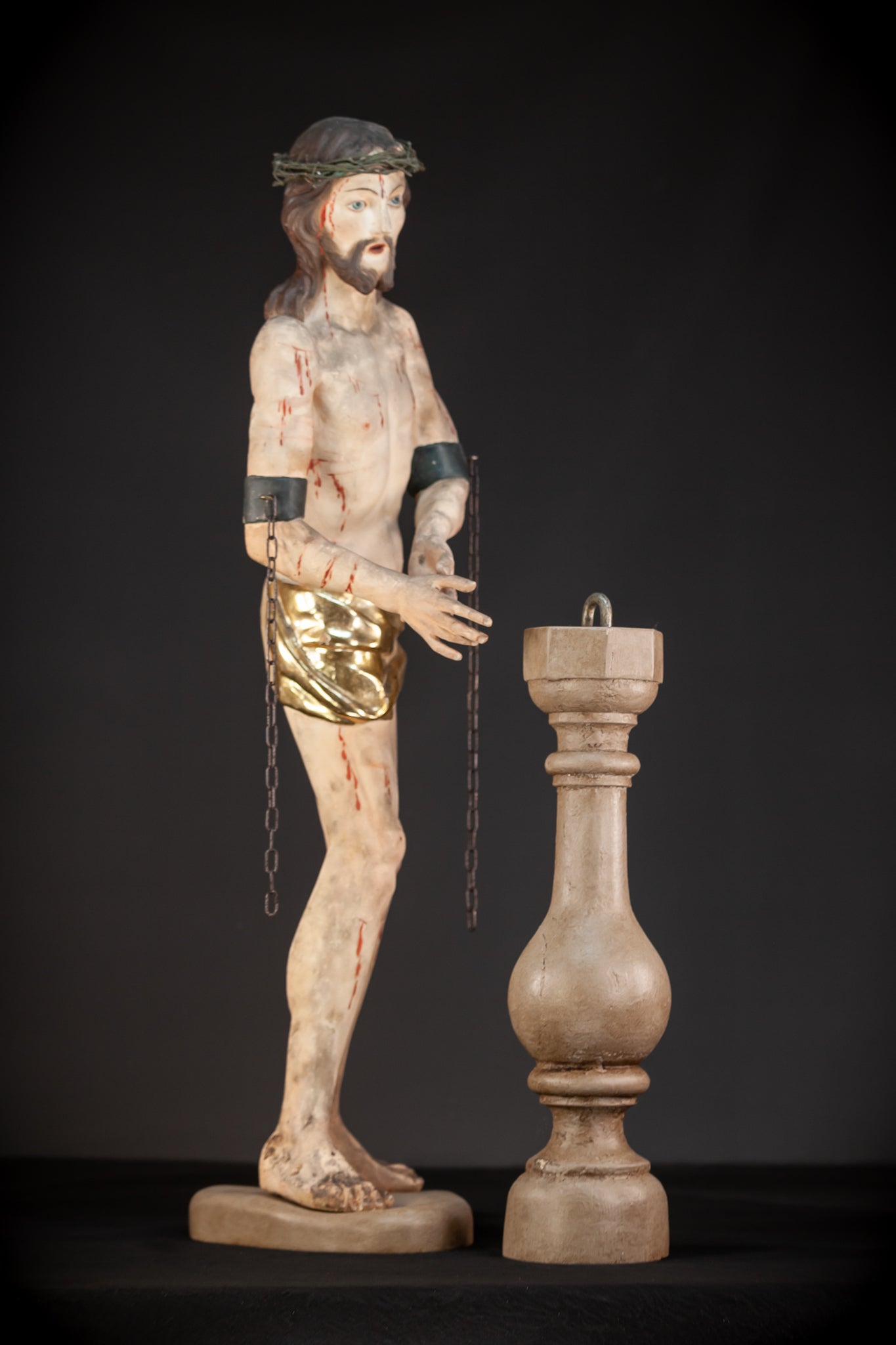 Flagellation of Christ Wooden Sculpture | 1600s / 1700s Antique | 36.6" / 93 cm