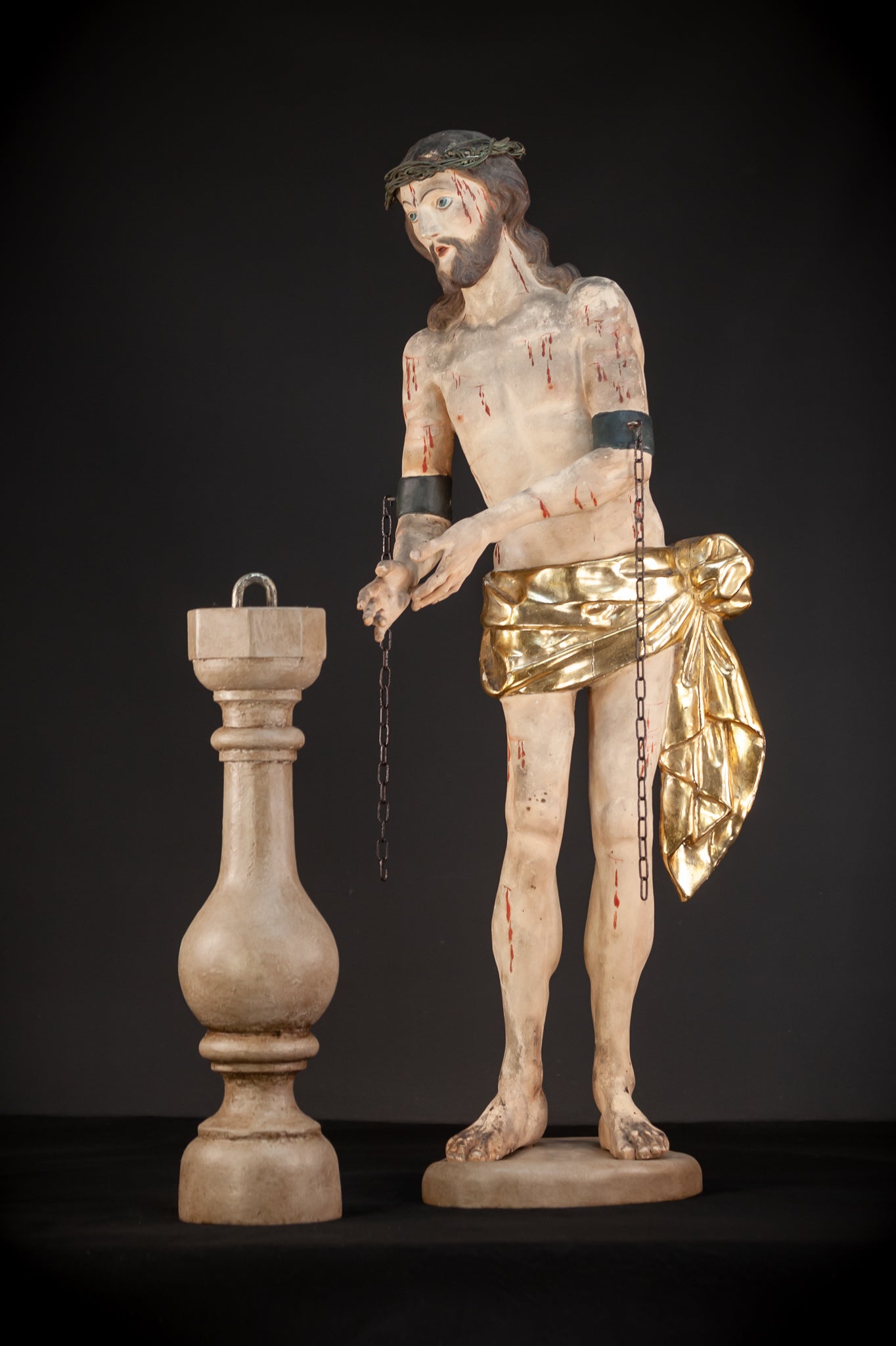 Flagellation of Christ Wooden Sculpture | 1600s / 1700s Antique | 36.6" / 93 cm