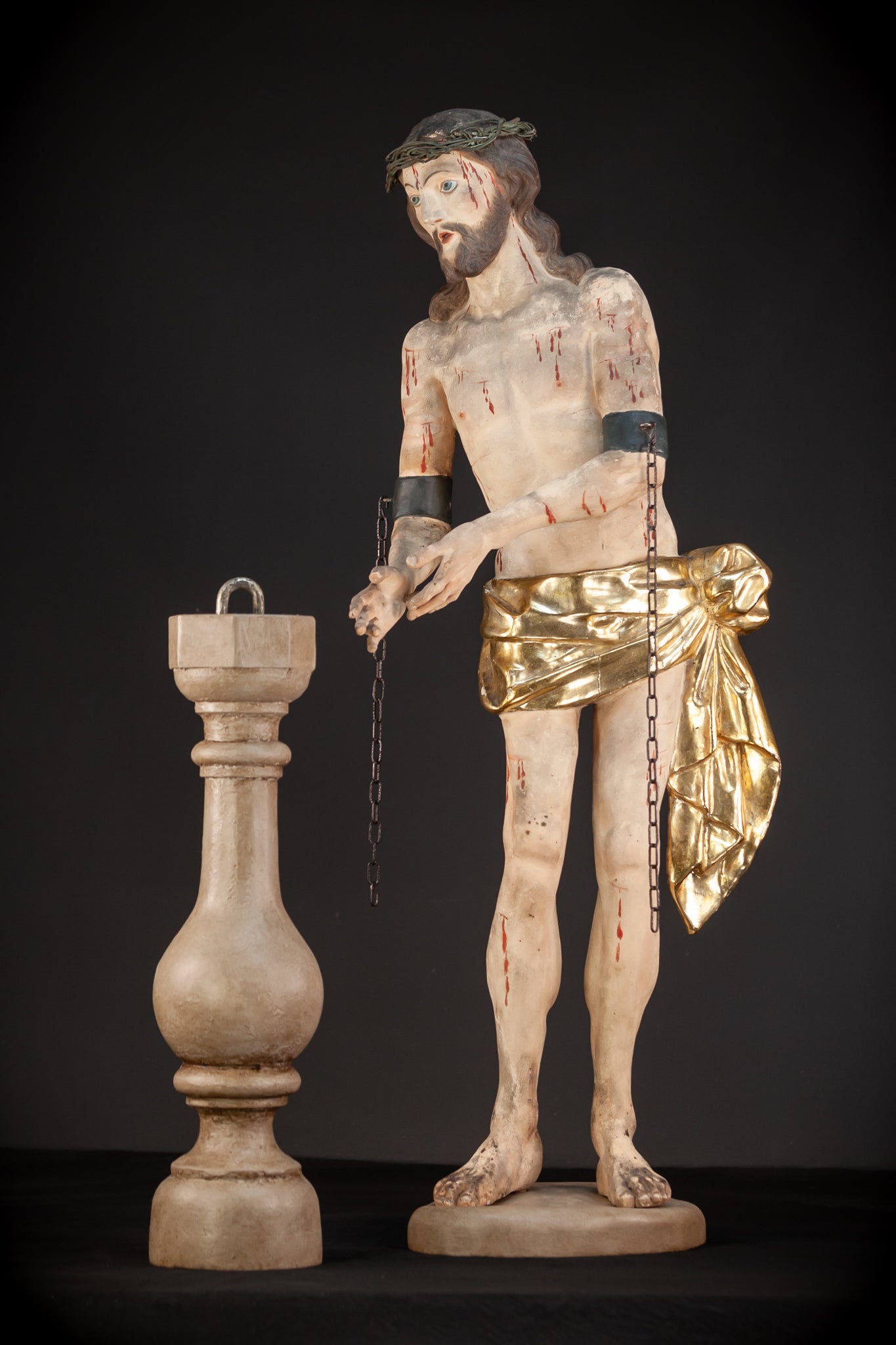 Flagellation of Christ Wooden Sculpture | 1600s / 1700s Antique | 36.6" / 93 cm