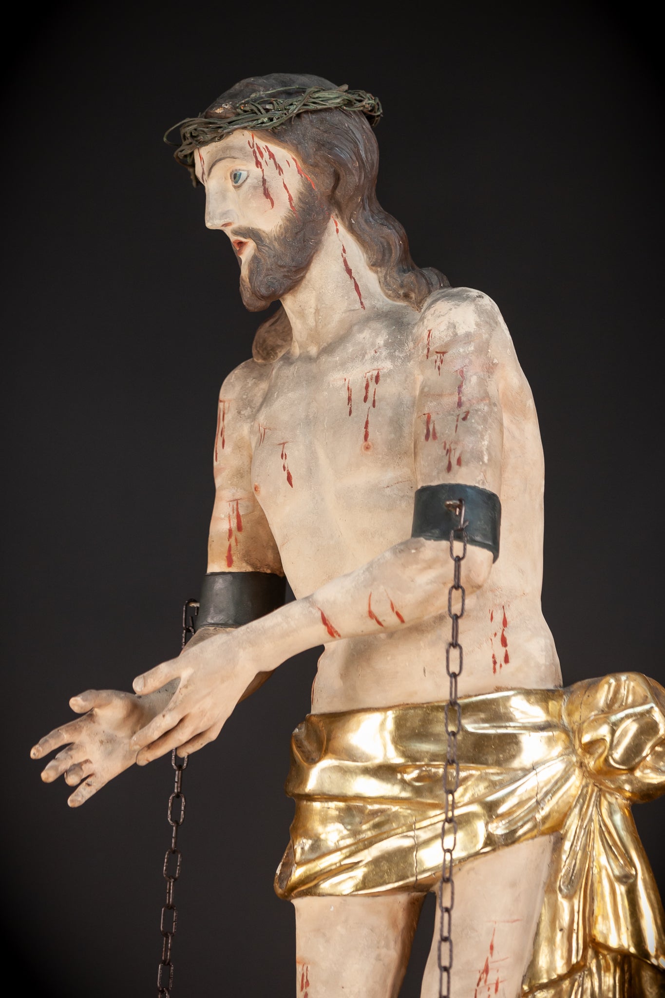 Flagellation of Christ Wooden Sculpture | 1600s / 1700s Antique | 36.6" / 93 cm