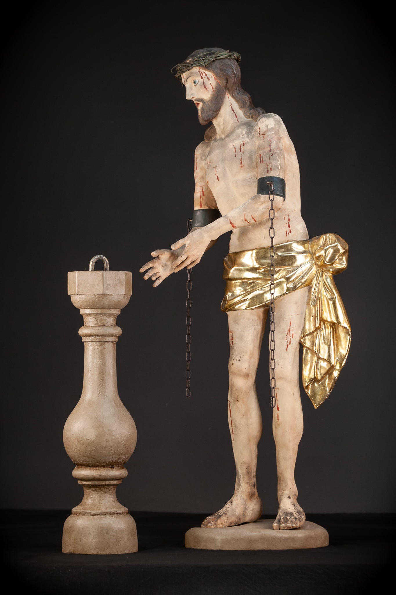 Flagellation of Christ Wooden Sculpture | 1600s / 1700s Antique | 36.6" / 93 cm