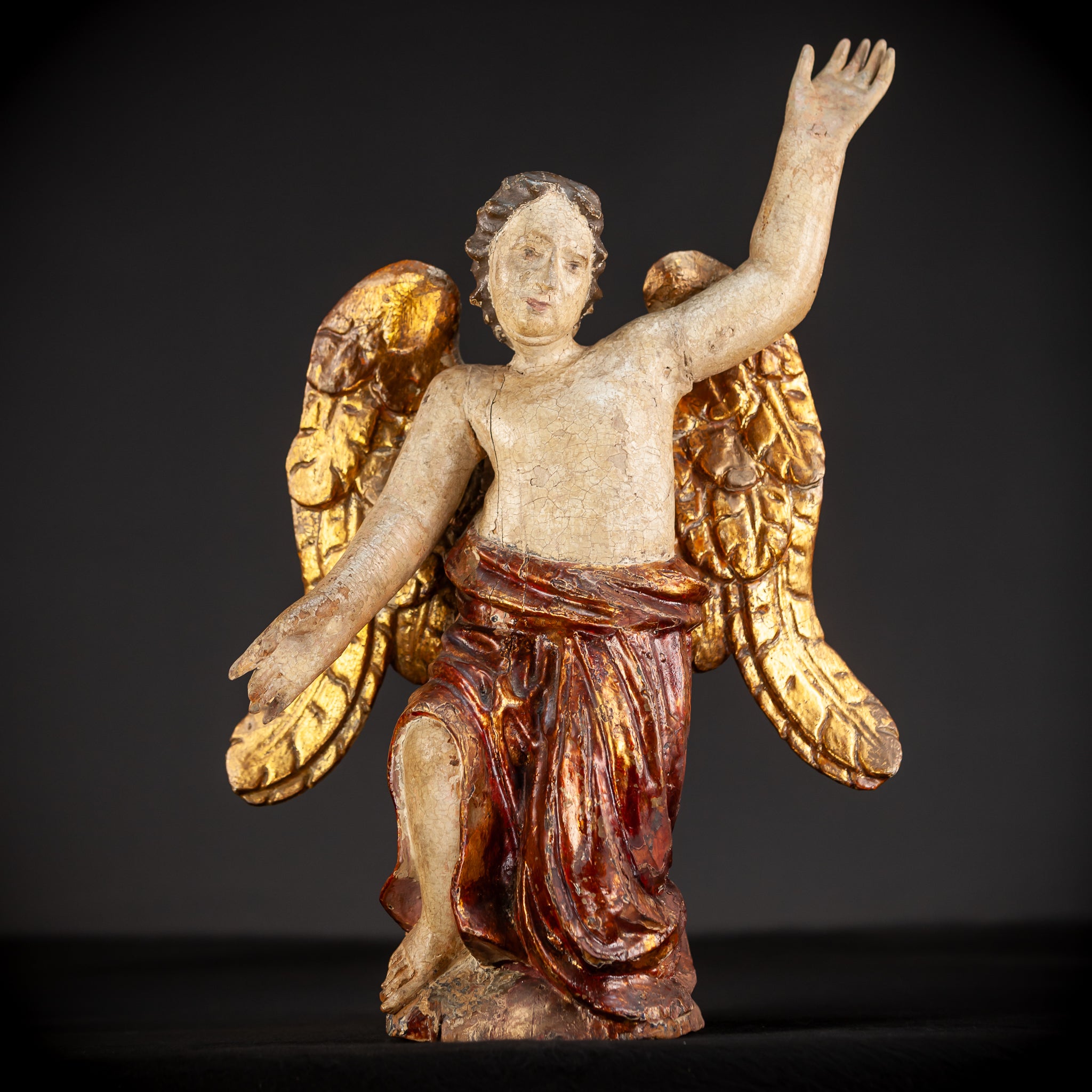 Angel Wooden Statue | 1700s Antique | 20.1" / 51 cm