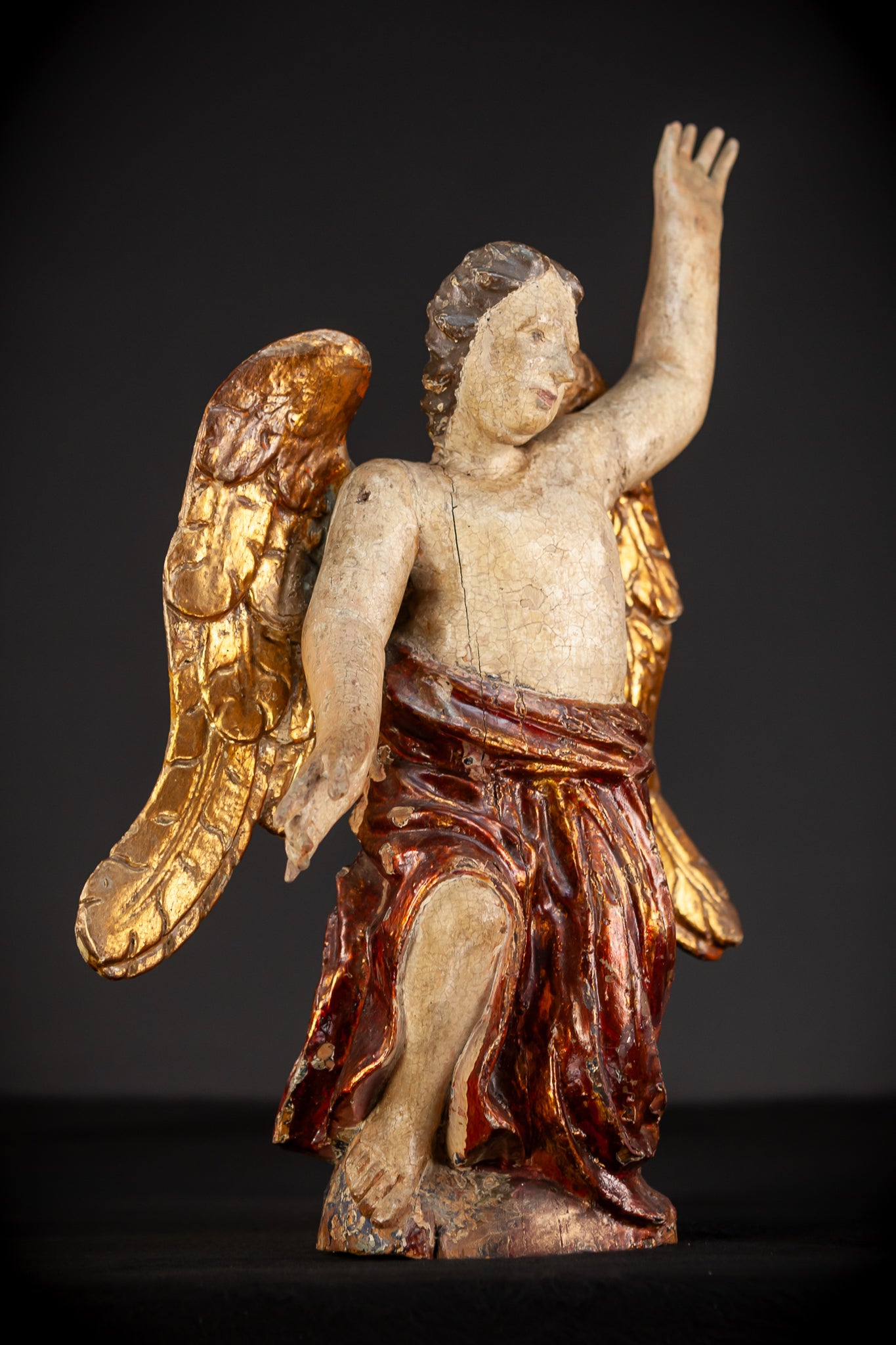 Angel Wooden Statue | 1700s Antique | 20.1" / 51 cm