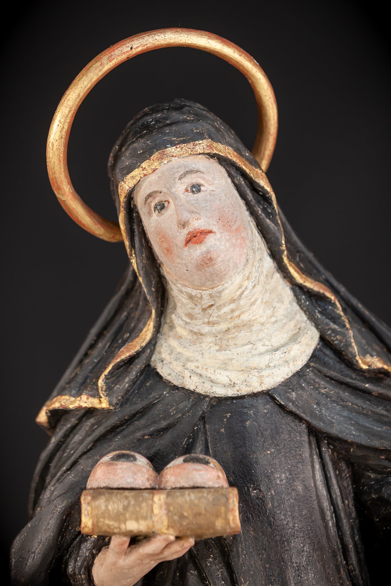 Saint Lucy / Lucia of Syracuse | 1700s Baroque Wood Carving Sculpture | 28.5" / 72.5 cm