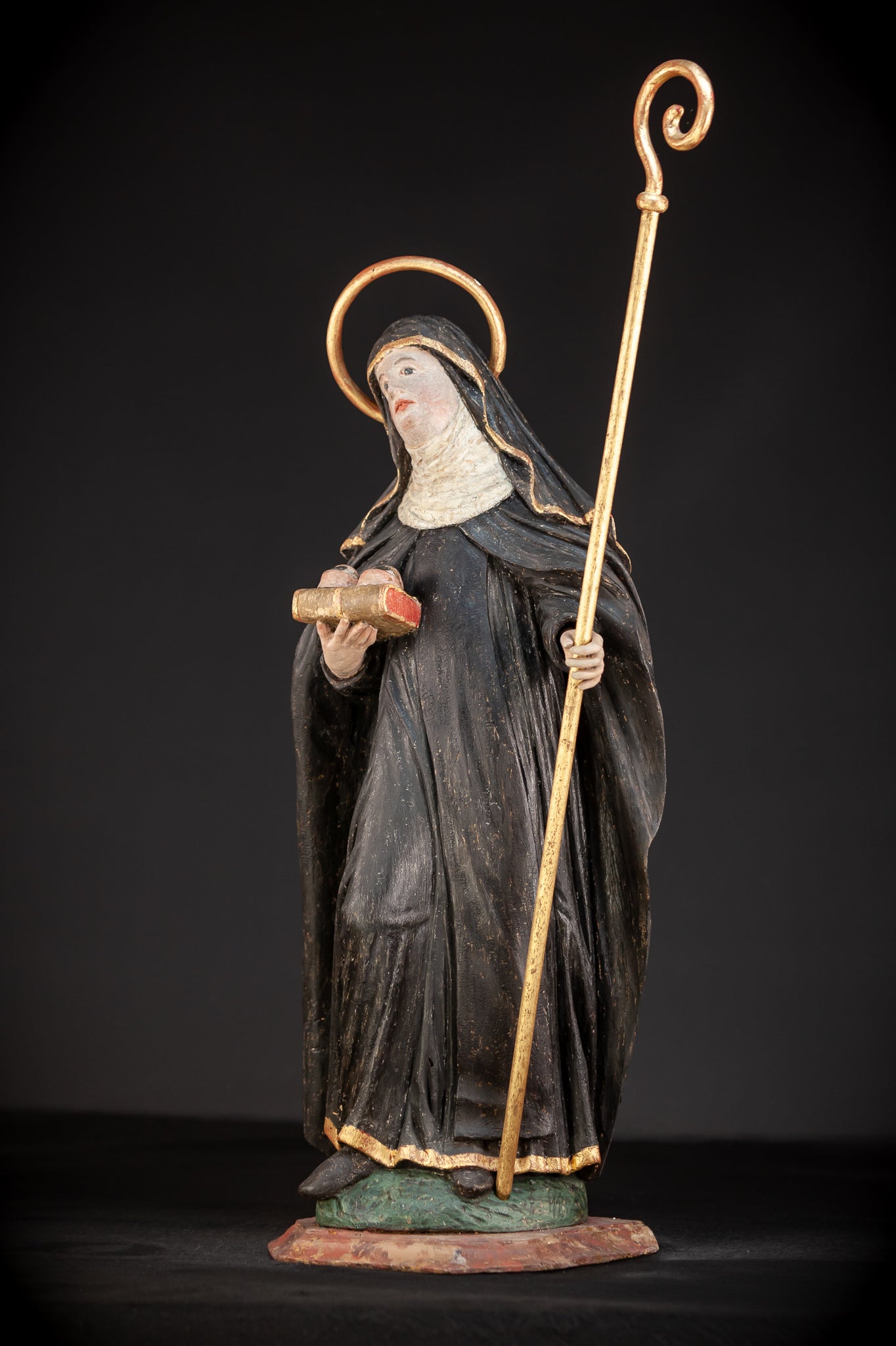 Saint Lucy / Lucia of Syracuse | 1700s Baroque Wood Carving Sculpture | 28.5" / 72.5 cm