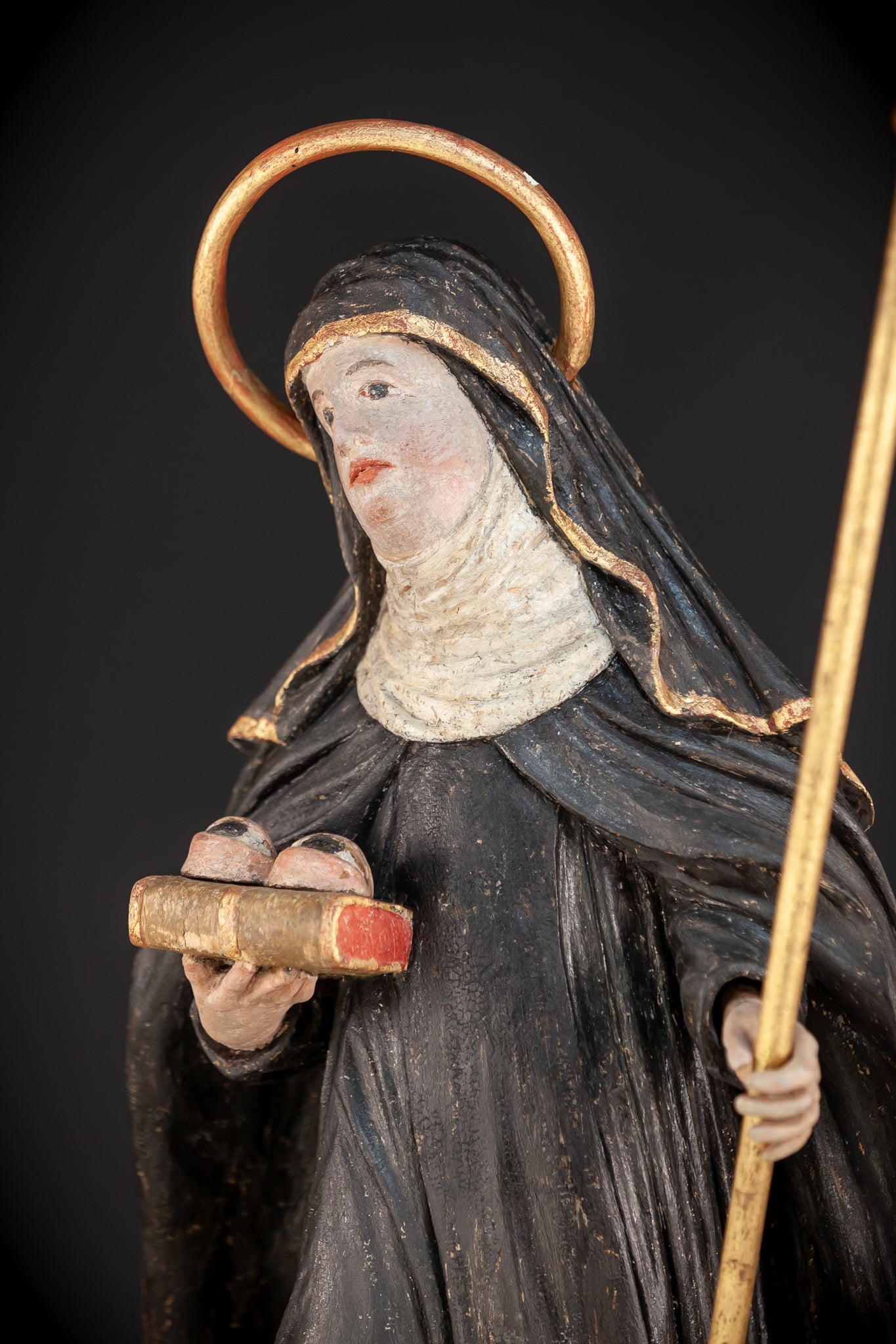 Saint Lucy / Lucia of Syracuse | 1700s Baroque Wood Carving Sculpture | 28.5" / 72.5 cm