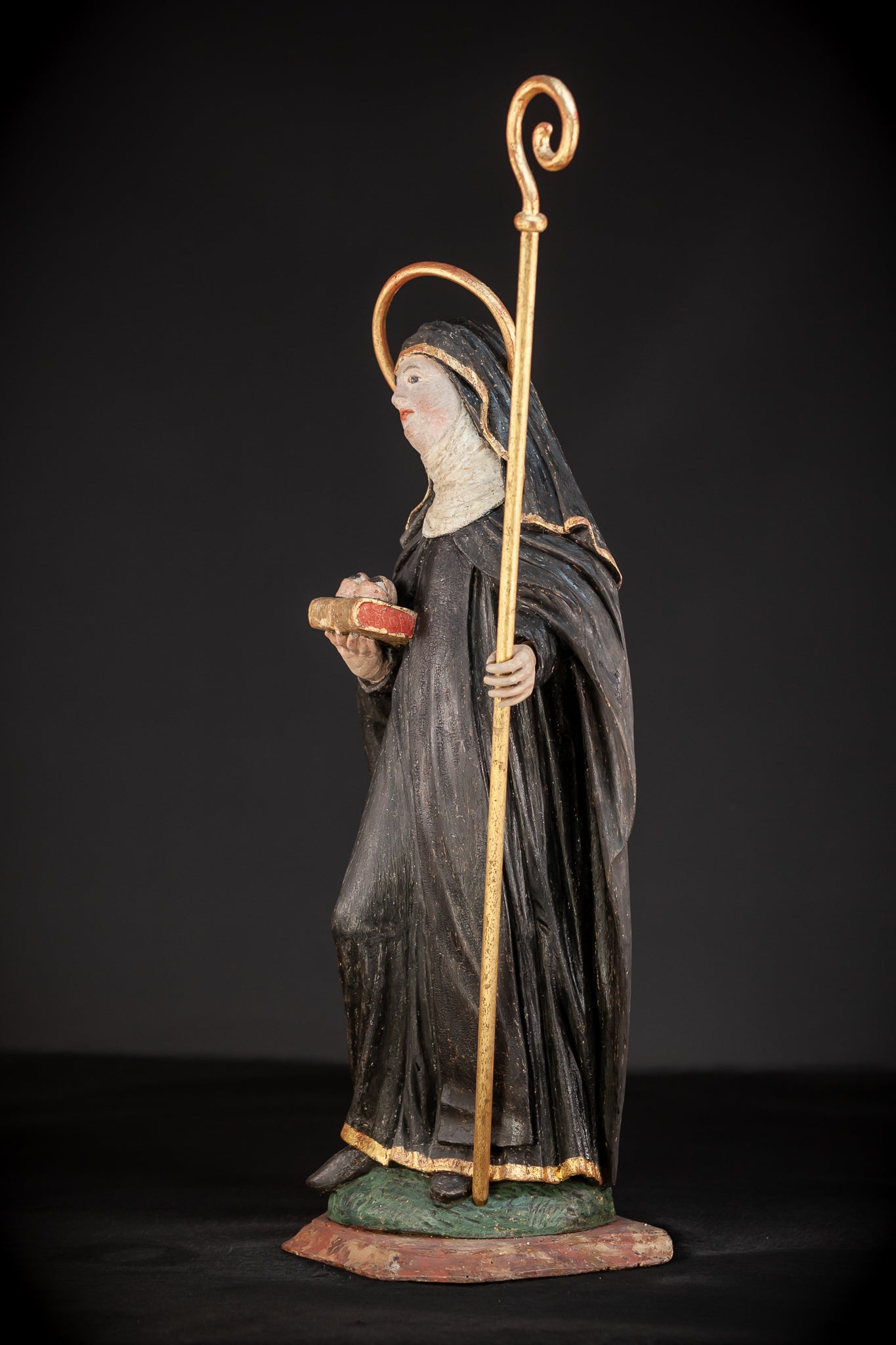 Saint Lucy / Lucia of Syracuse | 1700s Baroque Wood Carving Sculpture | 28.5" / 72.5 cm