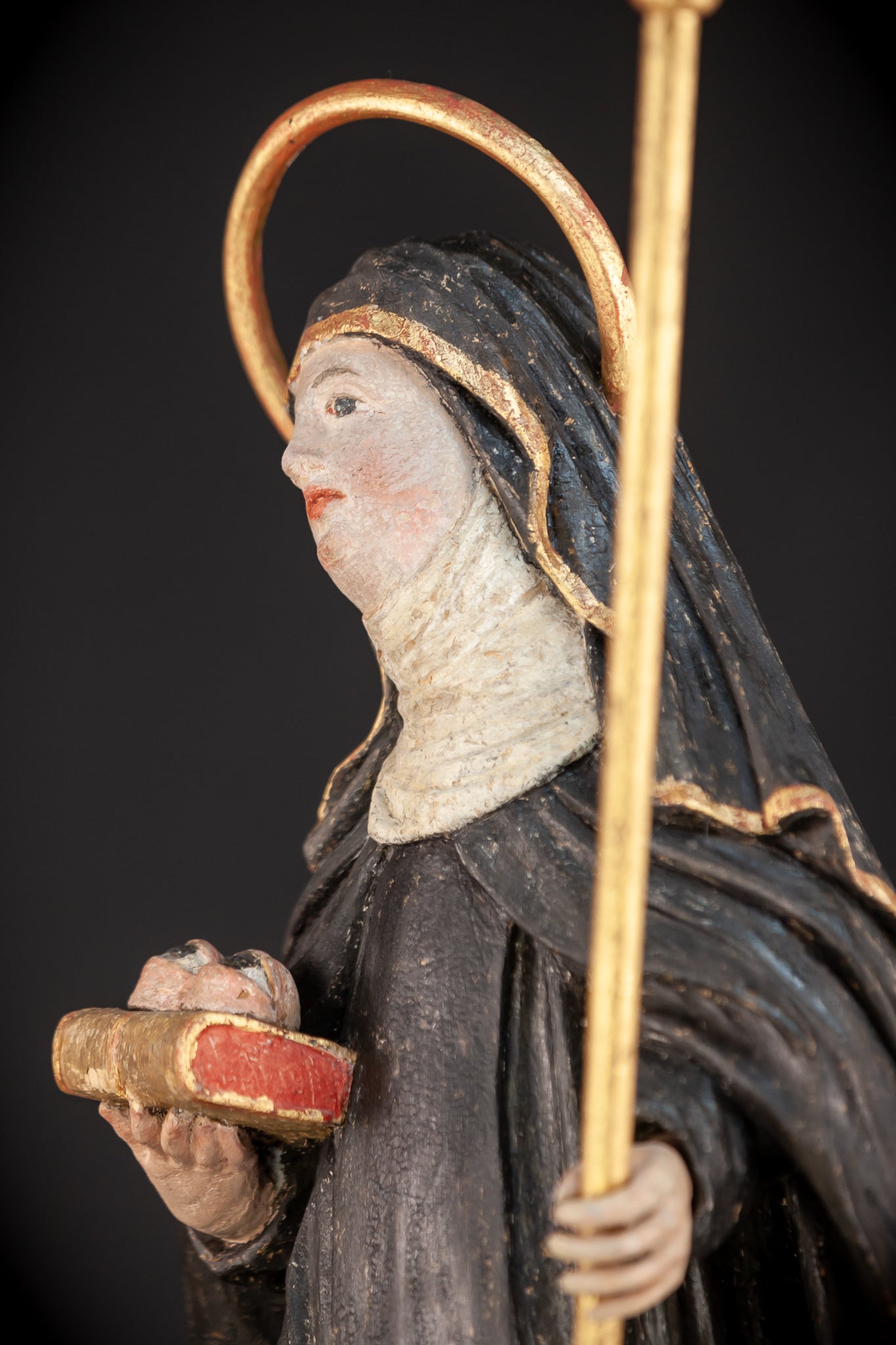 Saint Lucy / Lucia of Syracuse | 1700s Baroque Wood Carving Sculpture | 28.5" / 72.5 cm