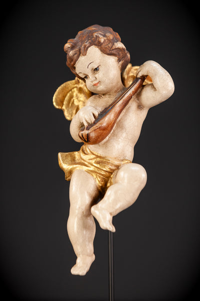 Wood Carving Angel Statue | Vintage 11" / 28 cm