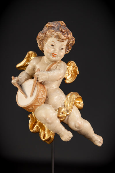 Wood Carving Angel Statue | Vintage 6.7" / 17 cm