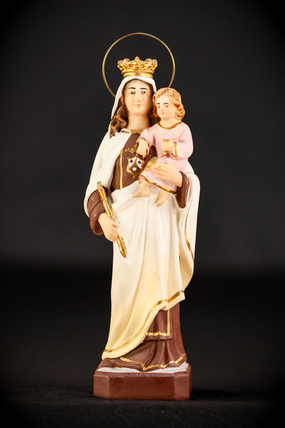 Virgin Mary w Child Jesus Plaster Statue | OLOT 8.1"