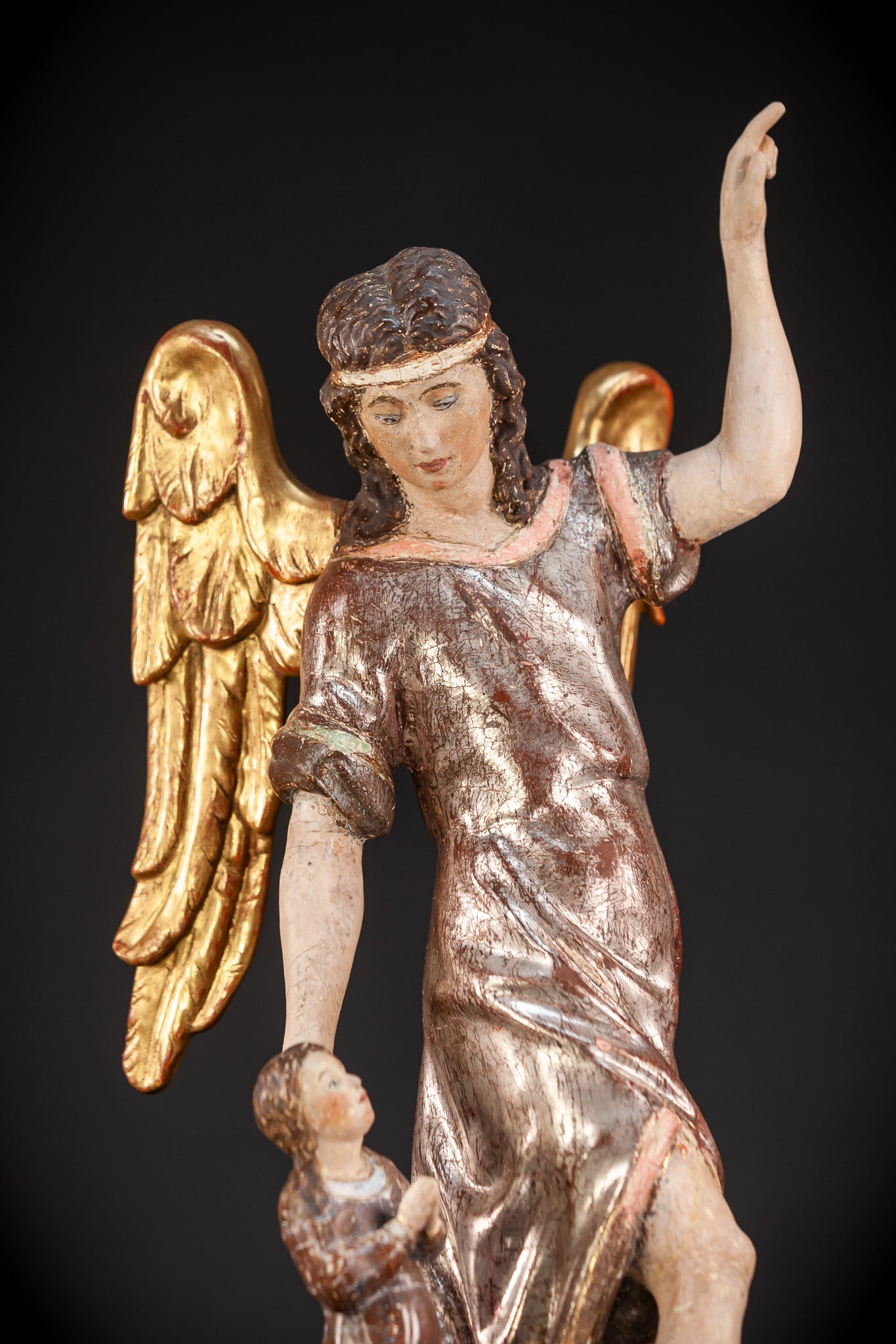 St Raphael The Archangel w Tobias Wooden | 20.5”