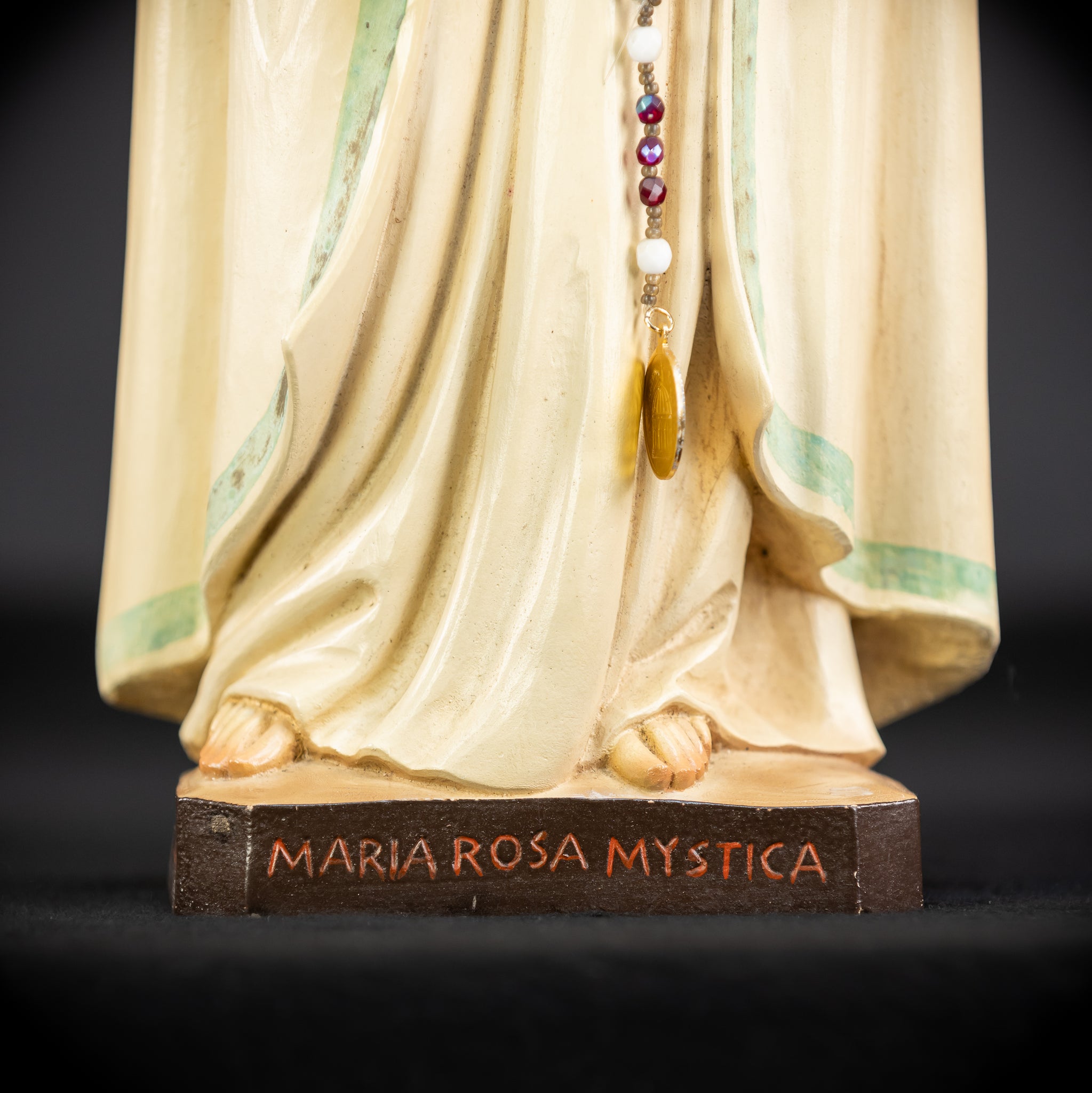 Maria Rosa Mystica Wooden Statue 1987 | 19.3"/ 49 cm