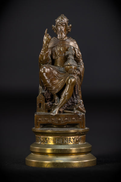 St Henry II Bronze Antique Sculpture 