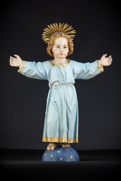 Infant Jesus of Prague Wooden Sculpture | 23.6" / 60 cm