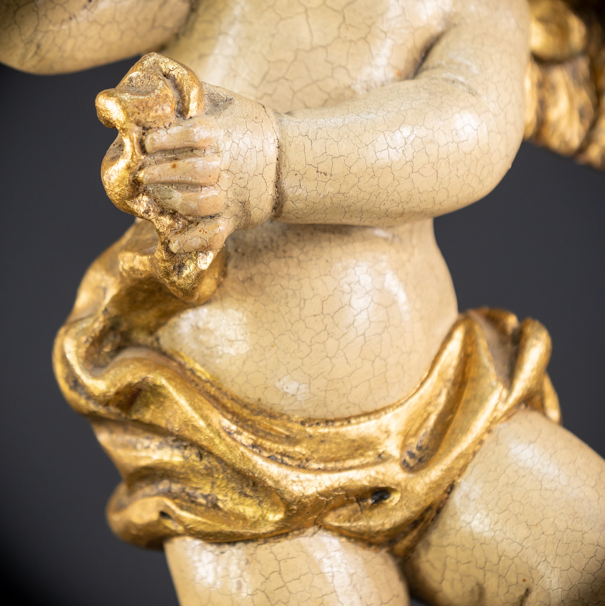Wood Carving Angel Statue | Vintage 15.2" / 38.5 cm