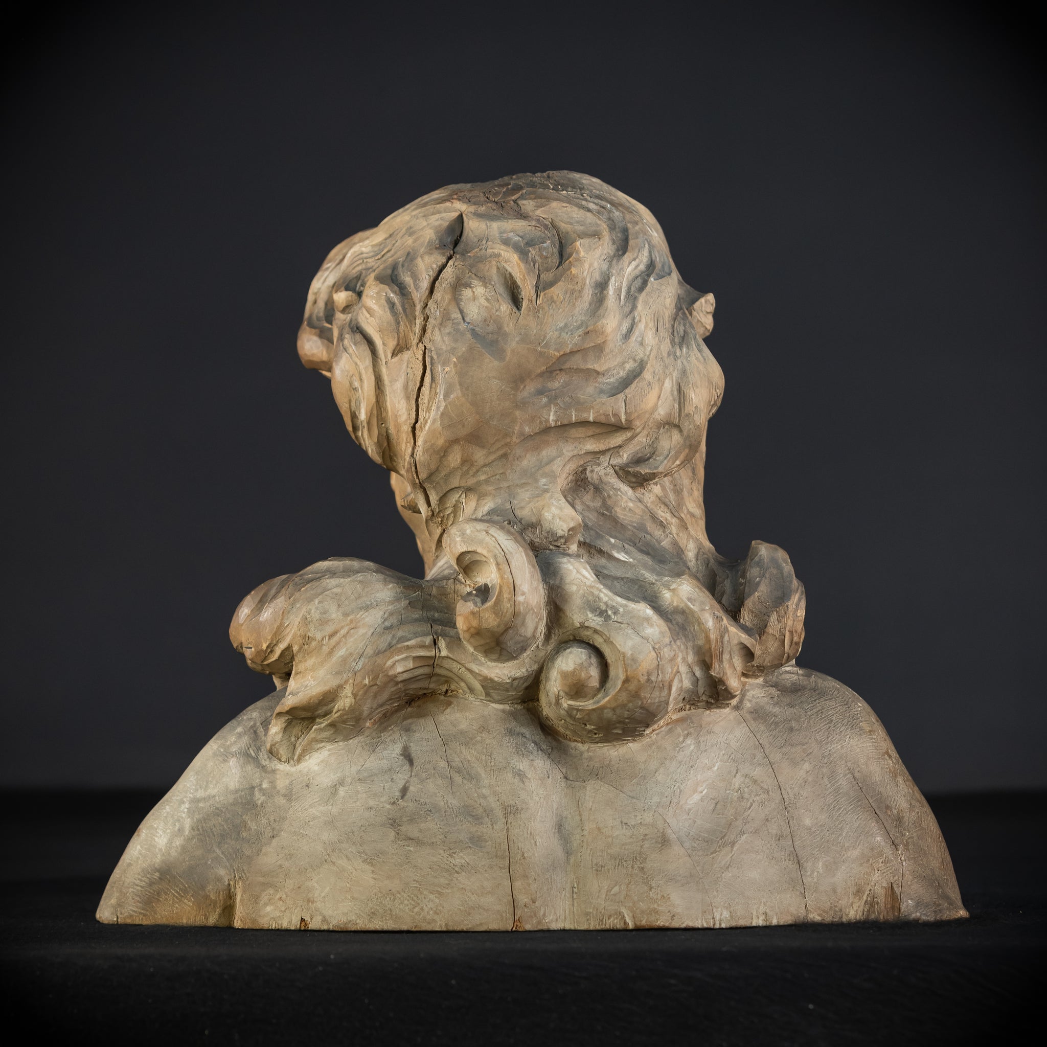 Jesus Bust Wood Carving | 16th Century Mannerism | 15" / 32.5 cm