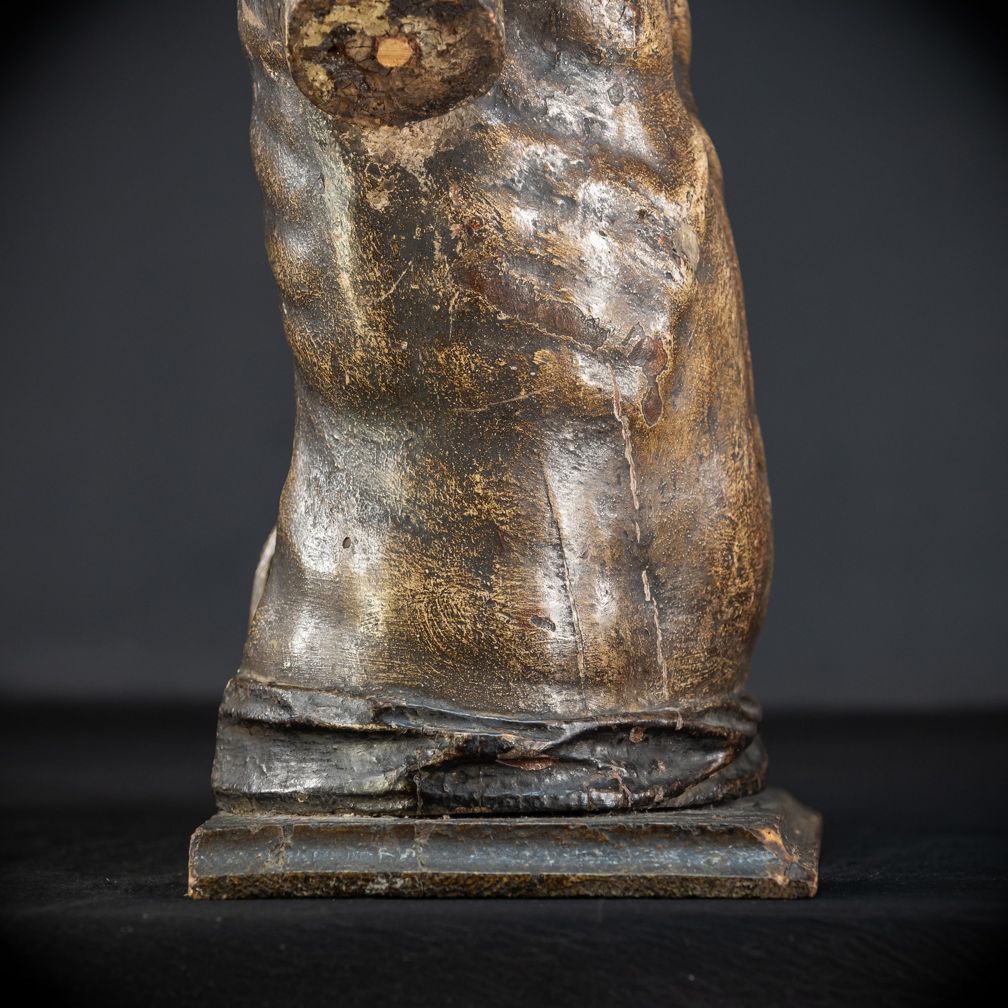 Jesus Christ Torso Wood Carving | Italy 1500s Antique | 25.2"