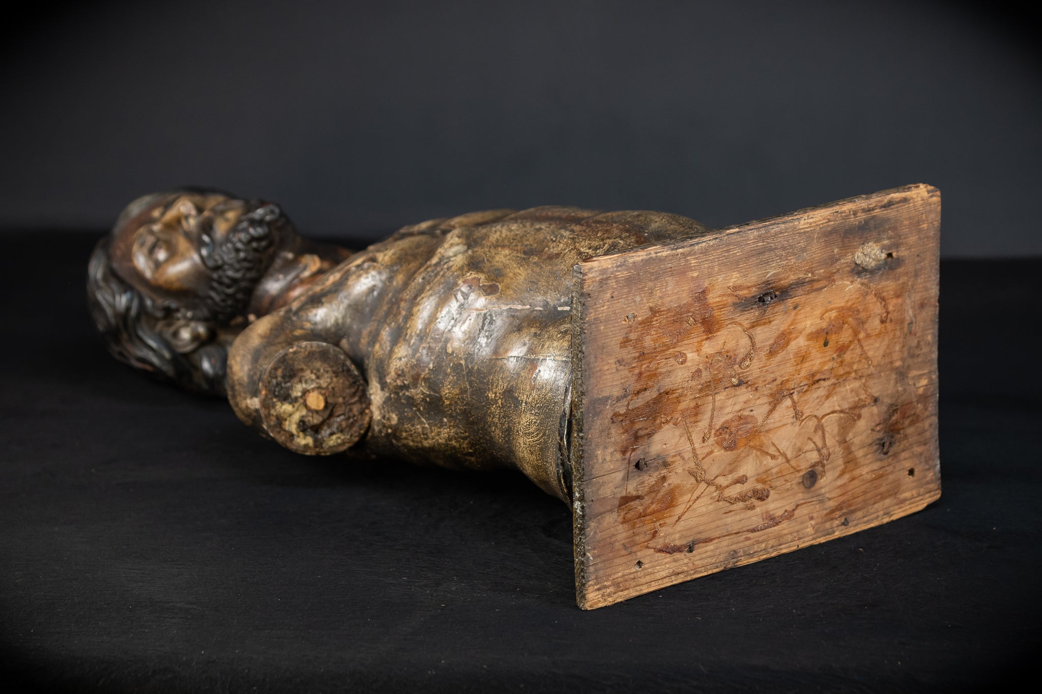 Jesus Christ Torso Wood Carving | Italy 1500s Antique | 25.2"