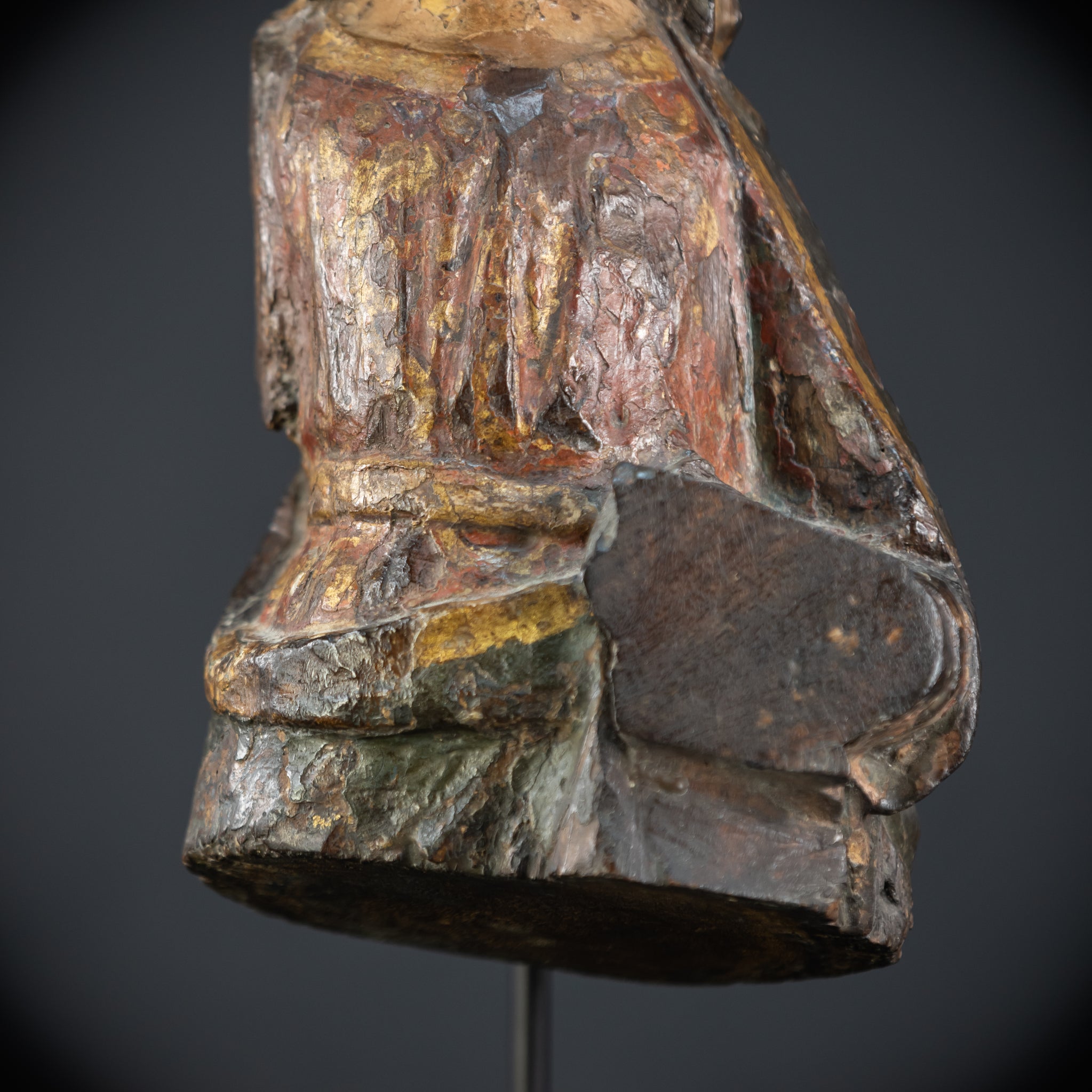 Saint Barbara Wooden Torso Sculpture | 1600s Antique