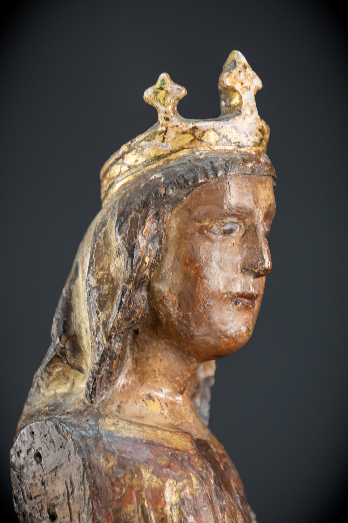 Saint Barbara Wooden Torso Sculpture | 1600s Antique