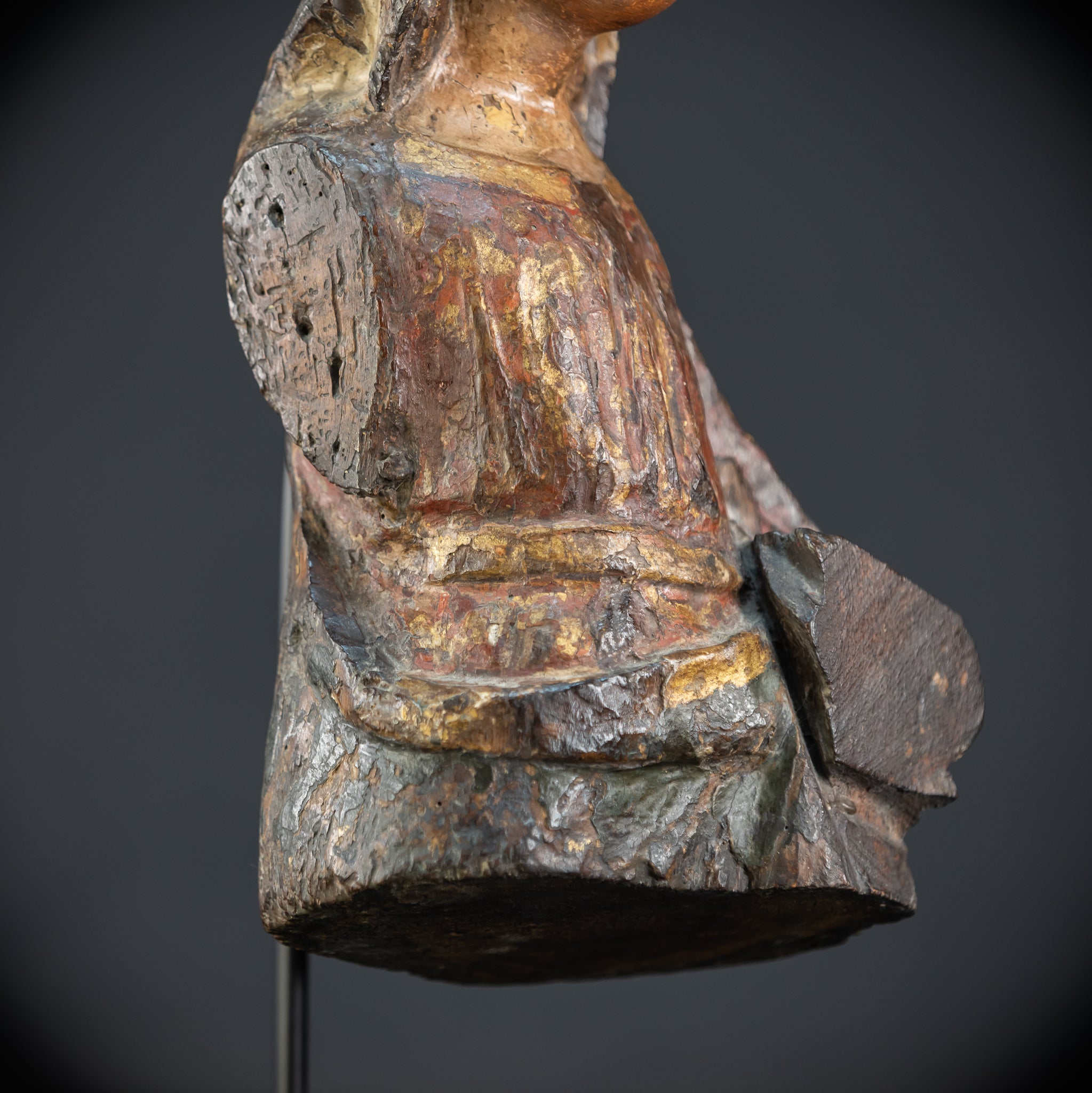 Saint Barbara Wooden Torso Sculpture | 1600s Antique