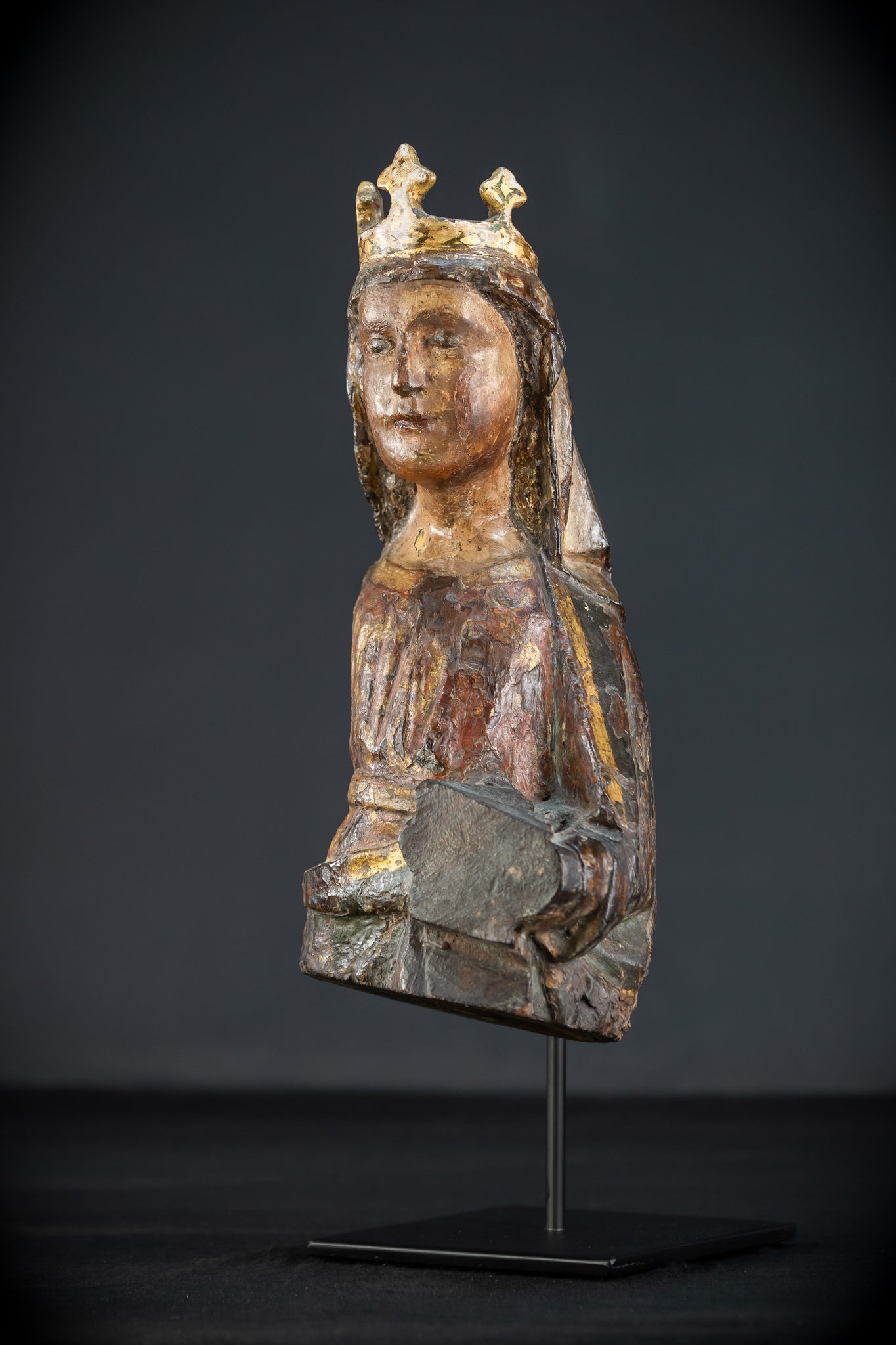 Saint Barbara Wooden Torso Sculpture | 1600s Antique