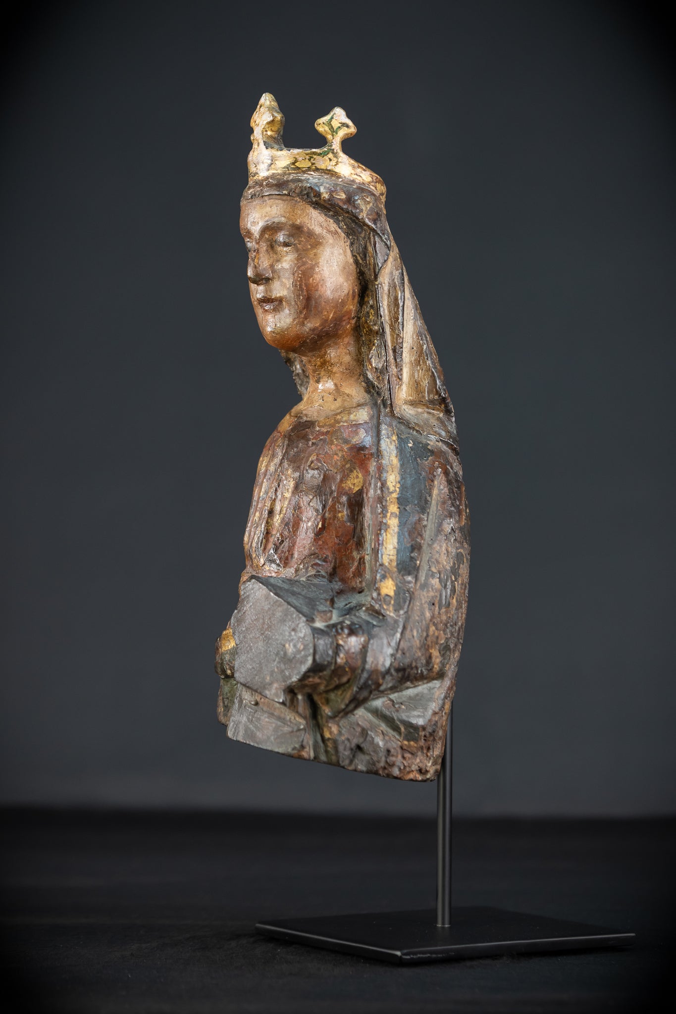 Saint Barbara Wooden Torso Sculpture | 1600s Antique