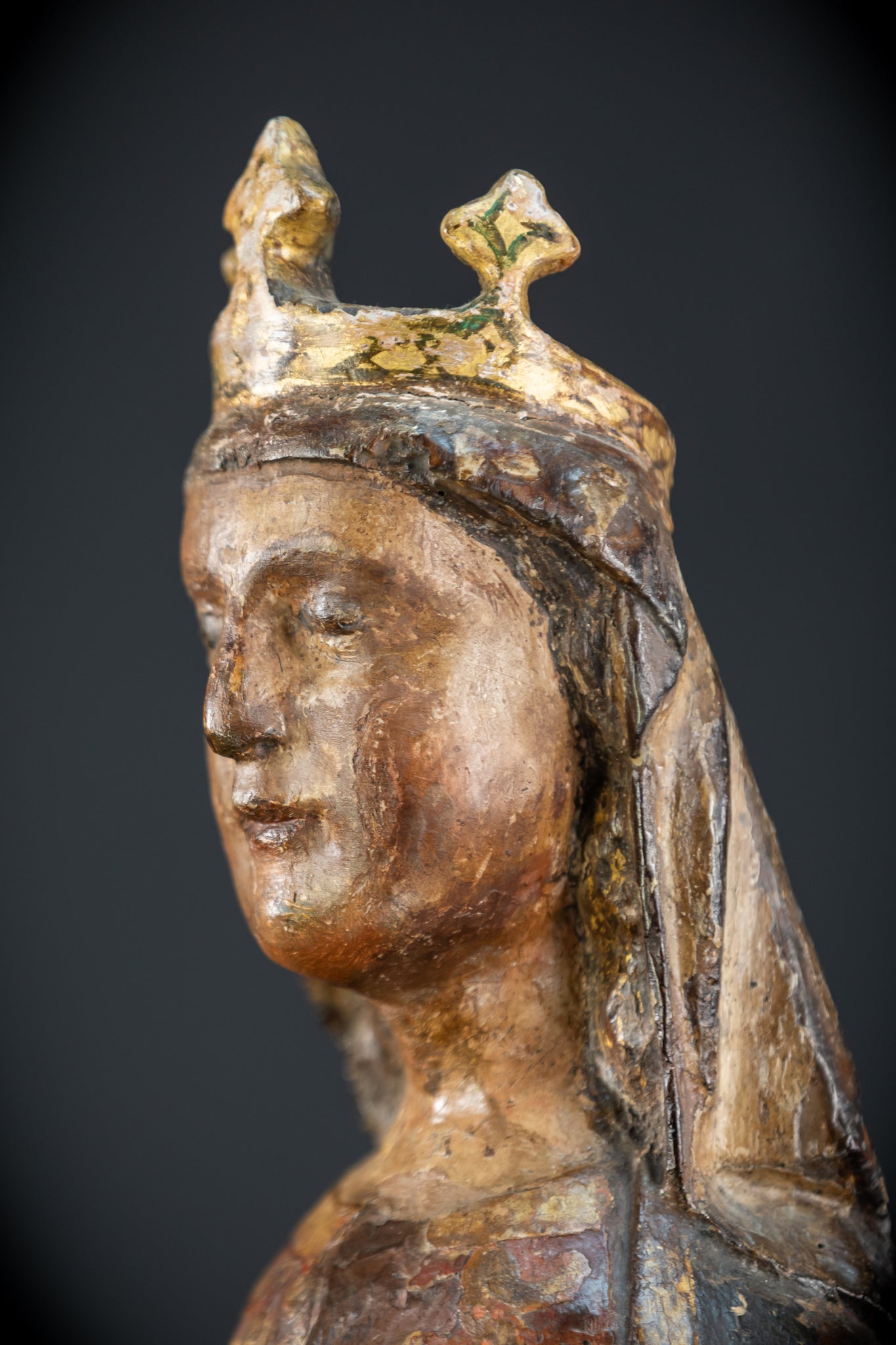 Saint Barbara Wooden Torso Sculpture | 1600s Antique