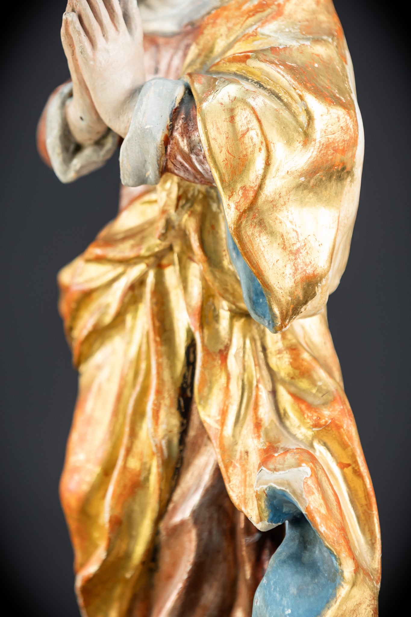 Immaculate Conception of Virgin Mary | Baroque Glass Eyes 1700s | 15.4" / 39 cm