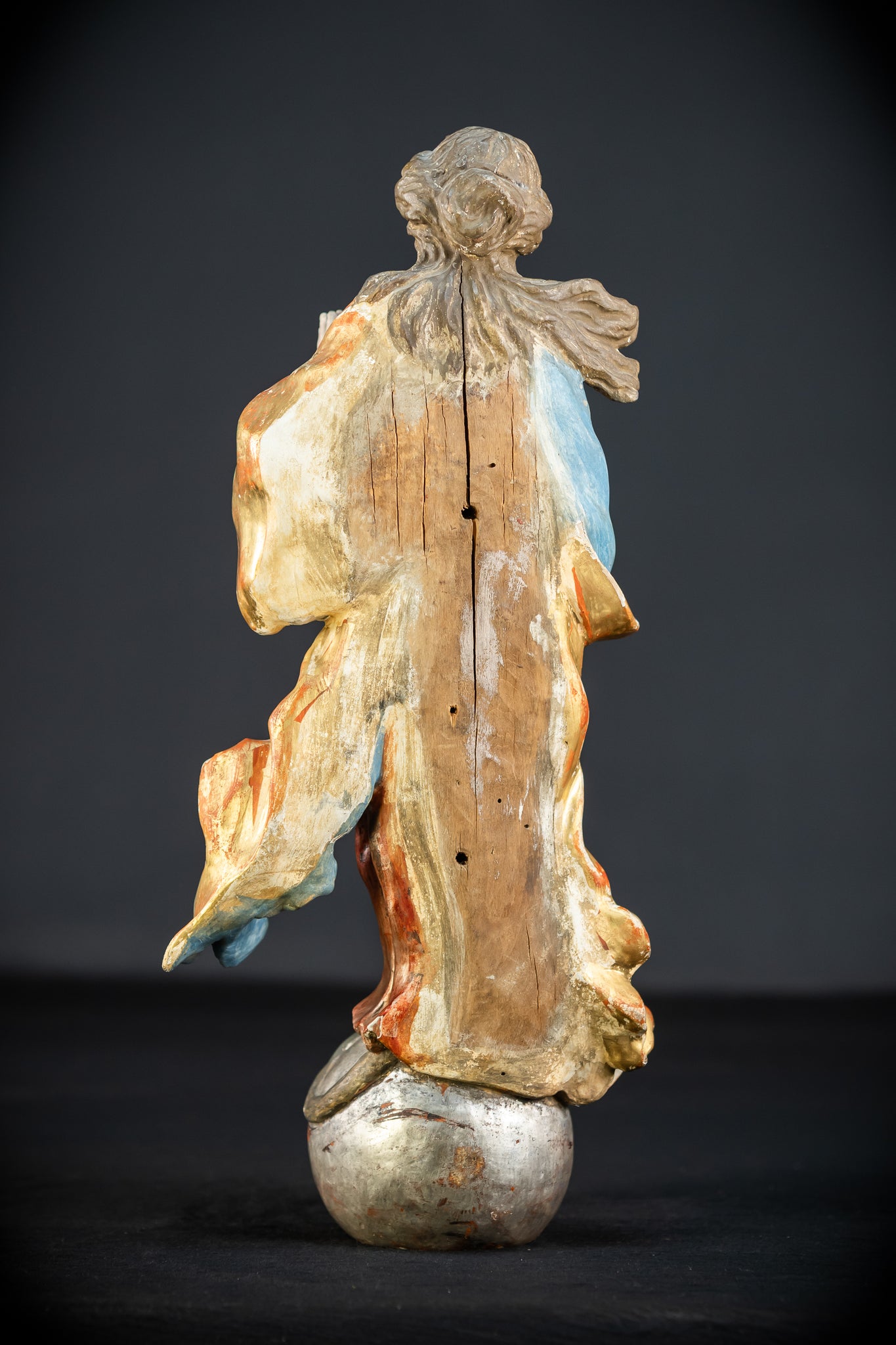 Immaculate Conception of Virgin Mary | Baroque Glass Eyes 1700s | 15.4" / 39 cm