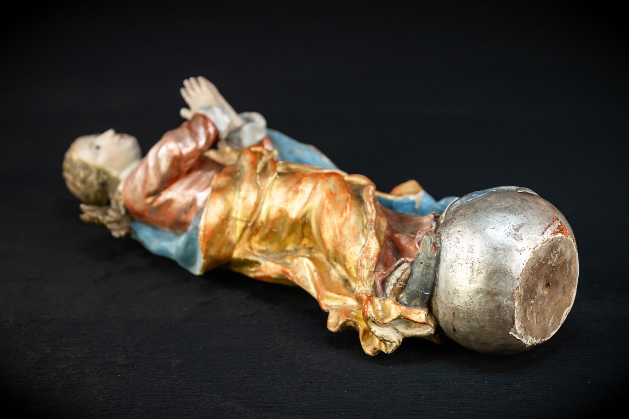 Immaculate Conception of Virgin Mary | Baroque Glass Eyes 1700s | 15.4" / 39 cm