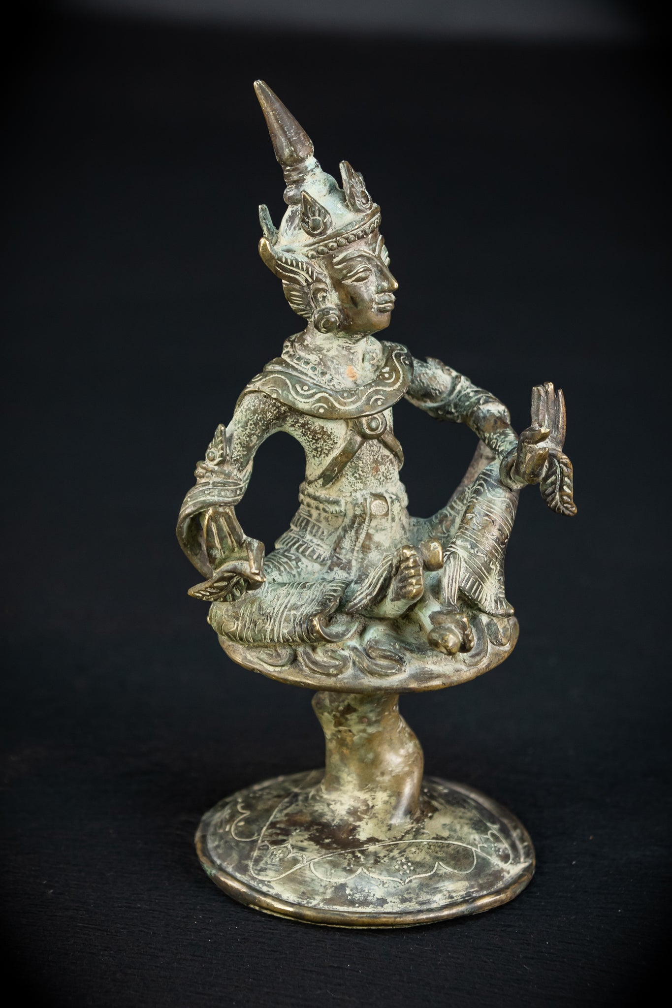 Bodhisattva on Rising Lotus Indonesian Bronze | 9.3" / 23.5 cm