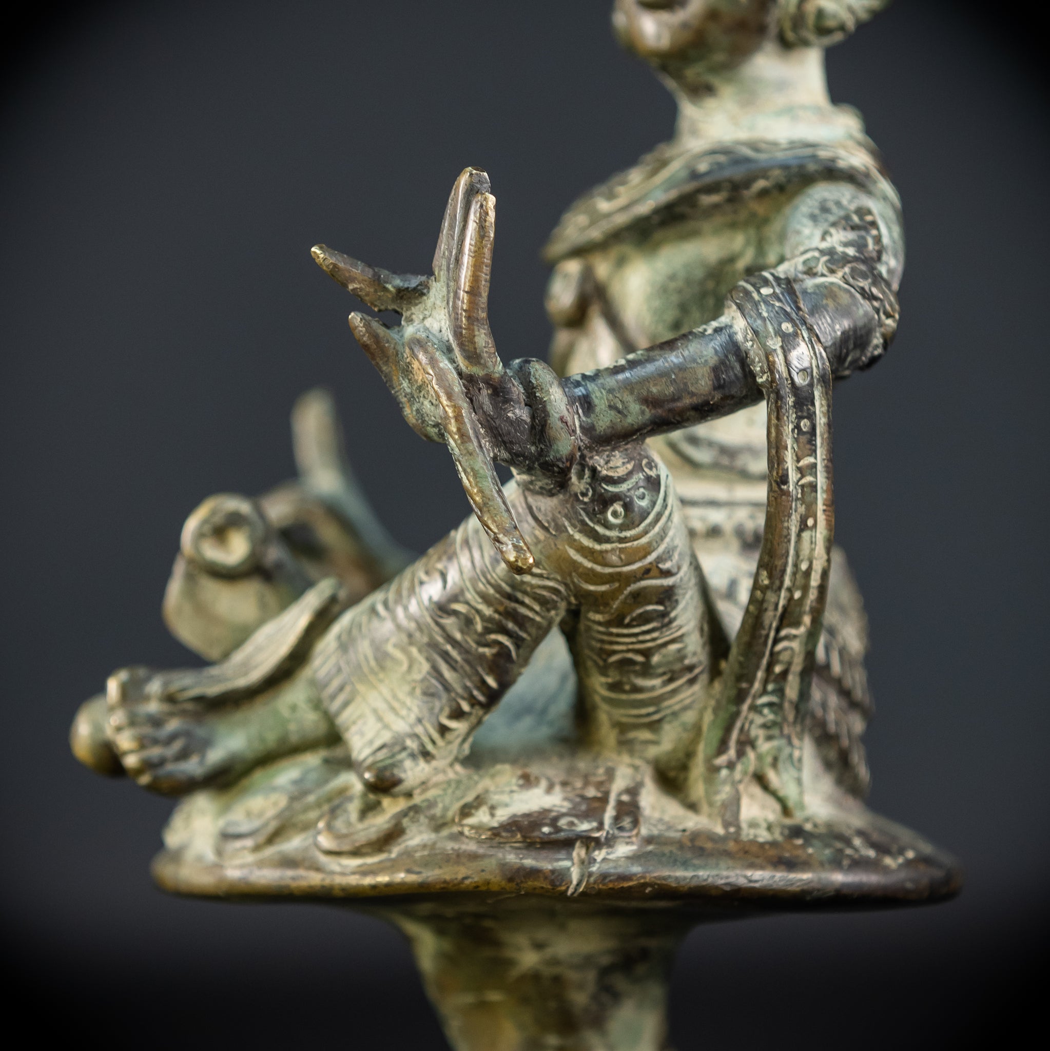 Bodhisattva on Rising Lotus Indonesian Bronze | 9.3" / 23.5 cm