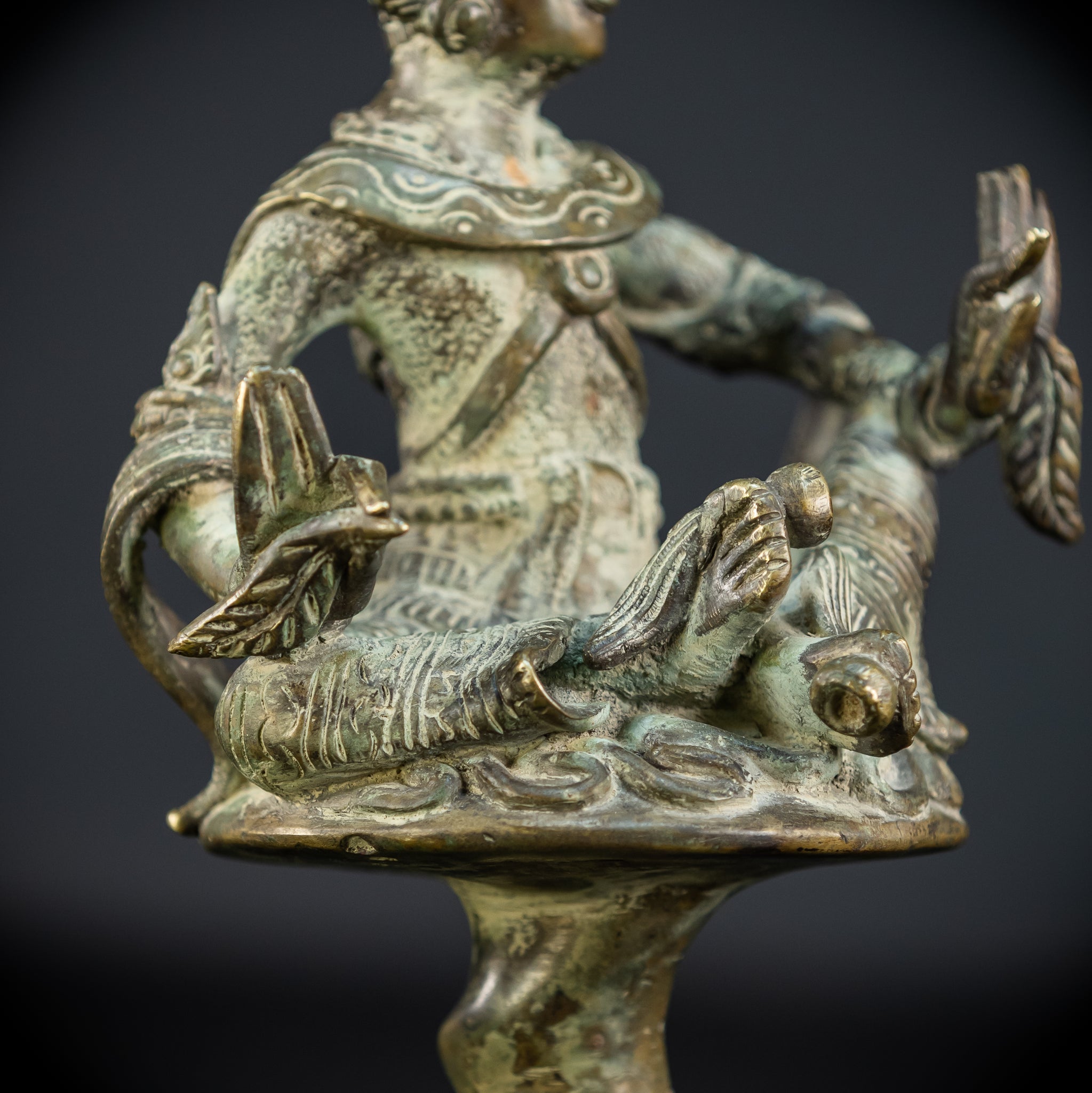 Bodhisattva on Rising Lotus Indonesian Bronze | 9.3" / 23.5 cm