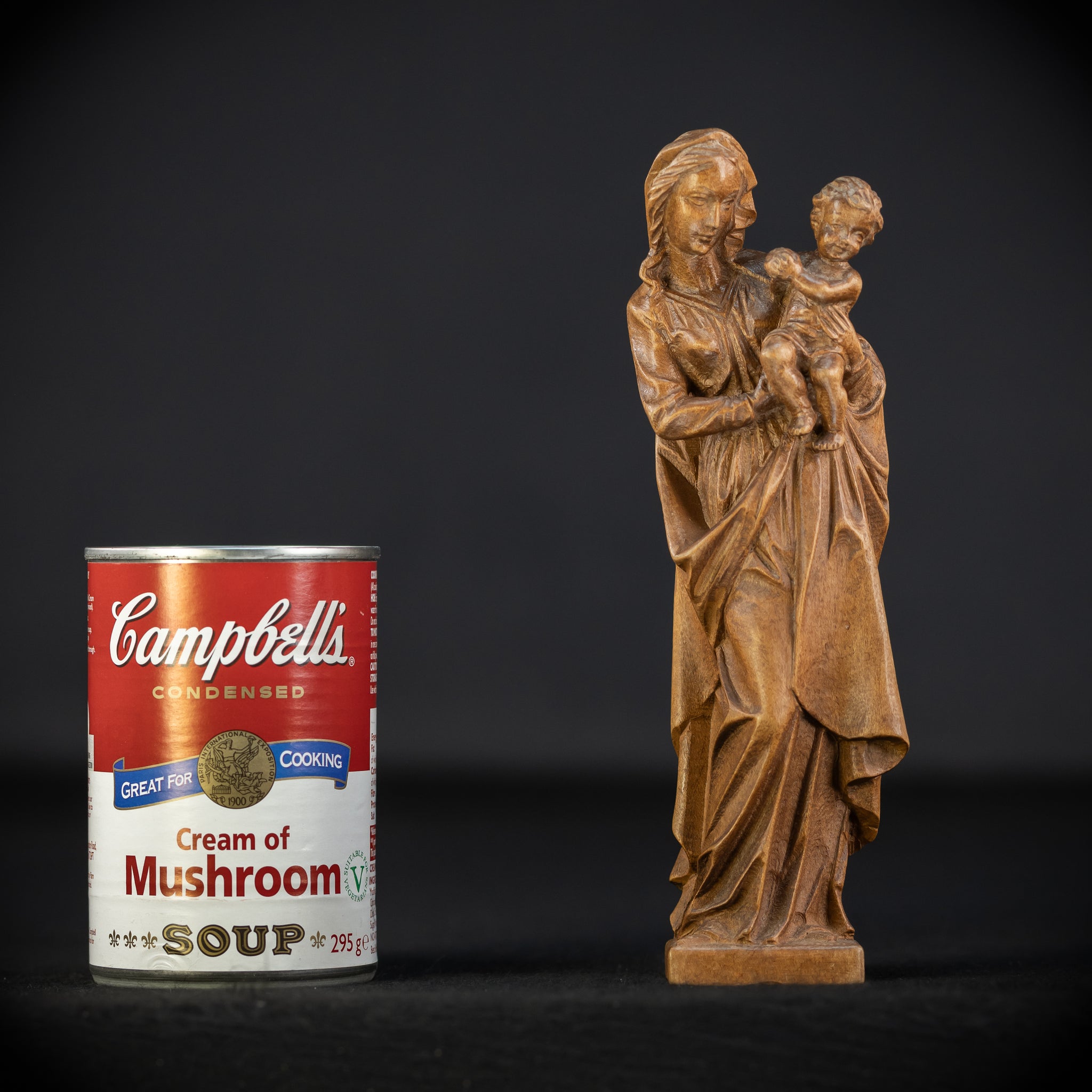 Virgin Mary Child Jesus Wooden | Antique Statue | 11”