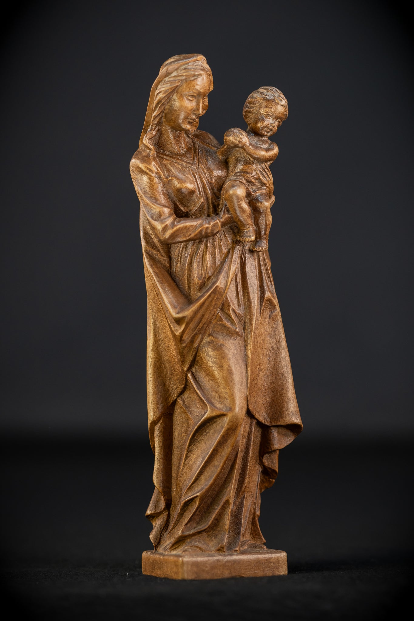 Virgin Mary Child Jesus Wooden | Antique Statue | 11”