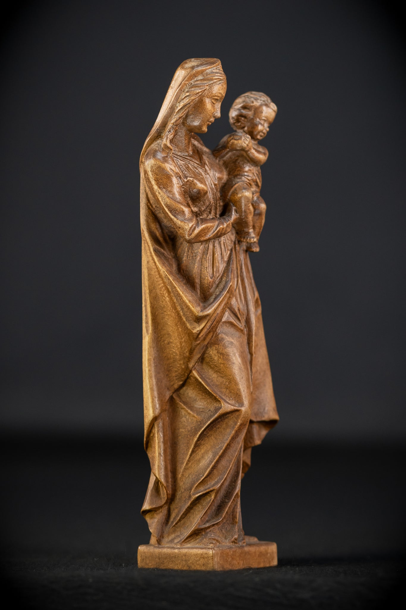 Virgin Mary Child Jesus Wooden | Antique Statue | 11”