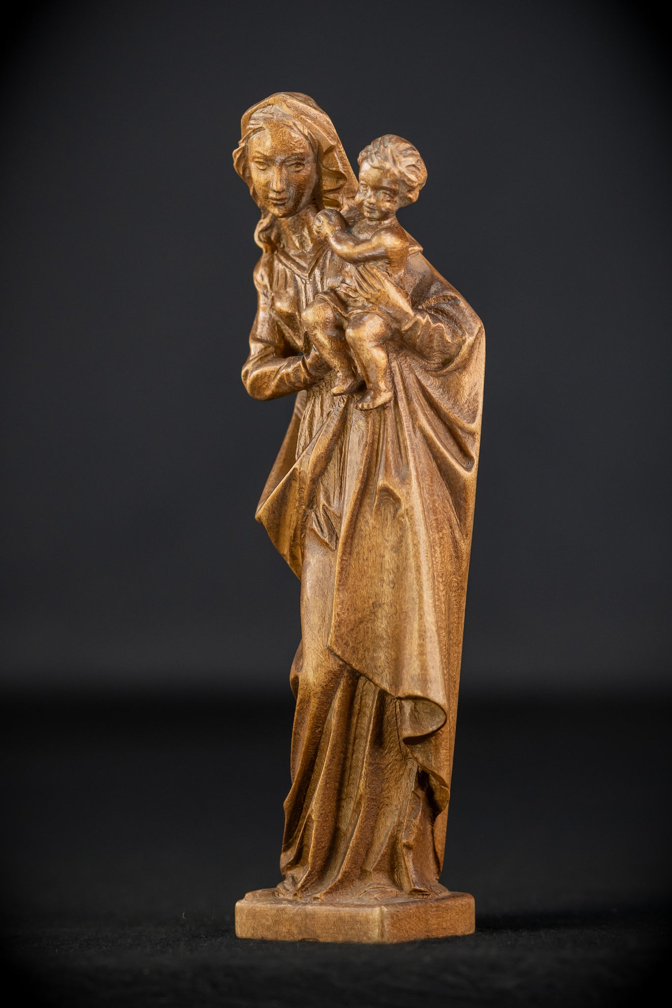 Virgin Mary Child Jesus Wooden | Antique Statue | 11”